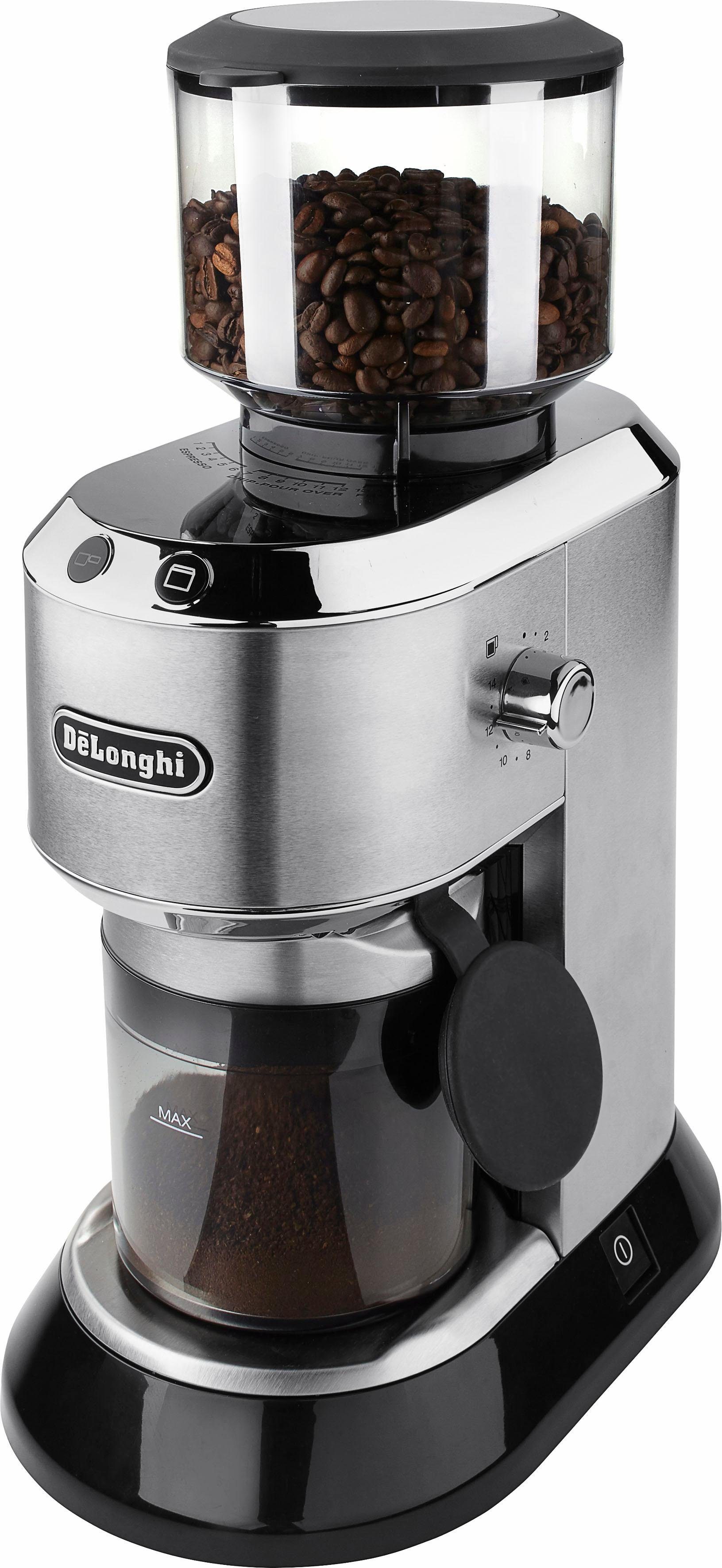 De'Longhi Kaffeemühle Dedica KG520.M, 150 W, Kegelmahlwerk, 350 g Bohnenbehälter, inkl. Siebträgeradapter