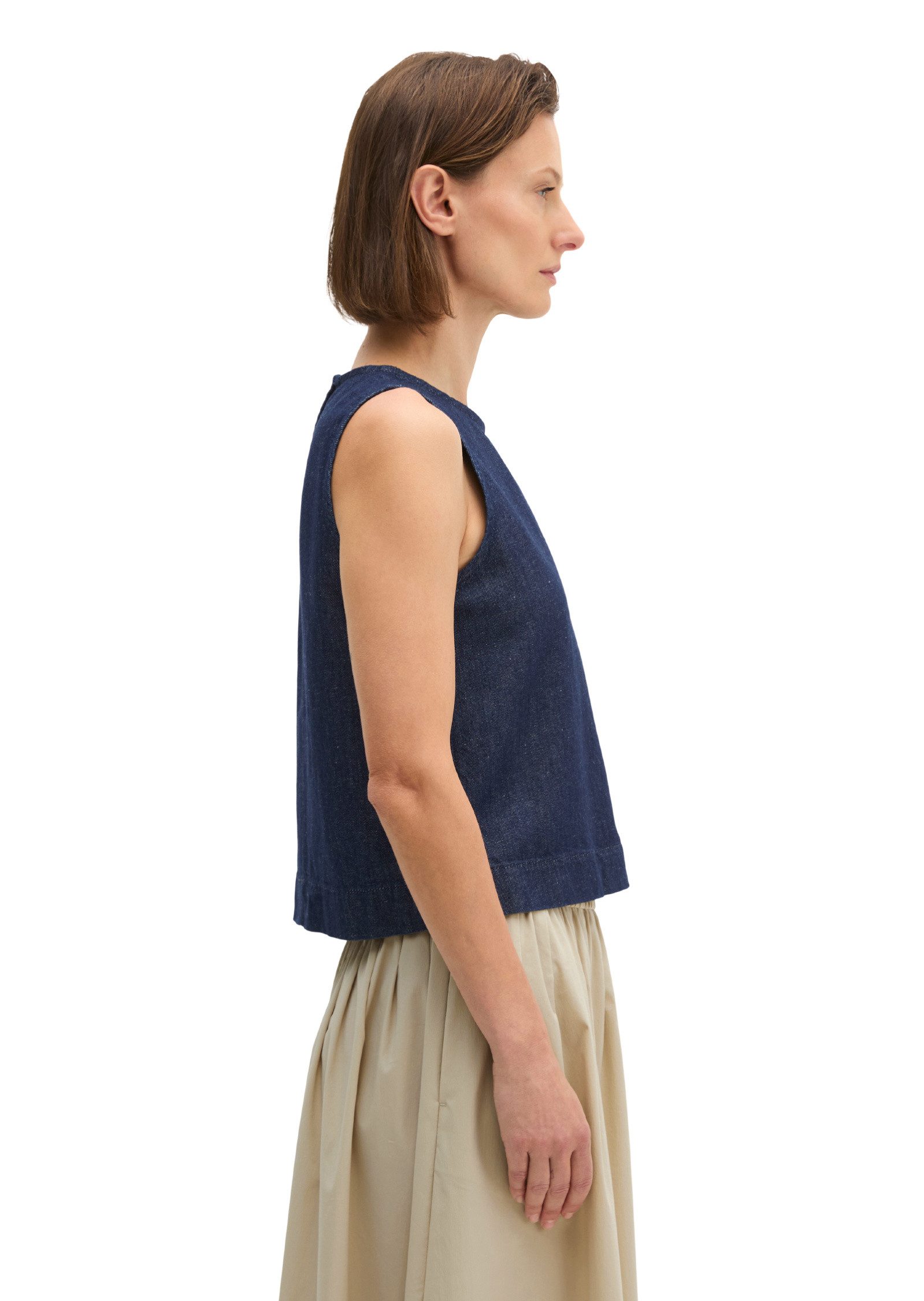 Marc O'Polo Jeansbluse aus Organic-Cotton-Leinen-Mix