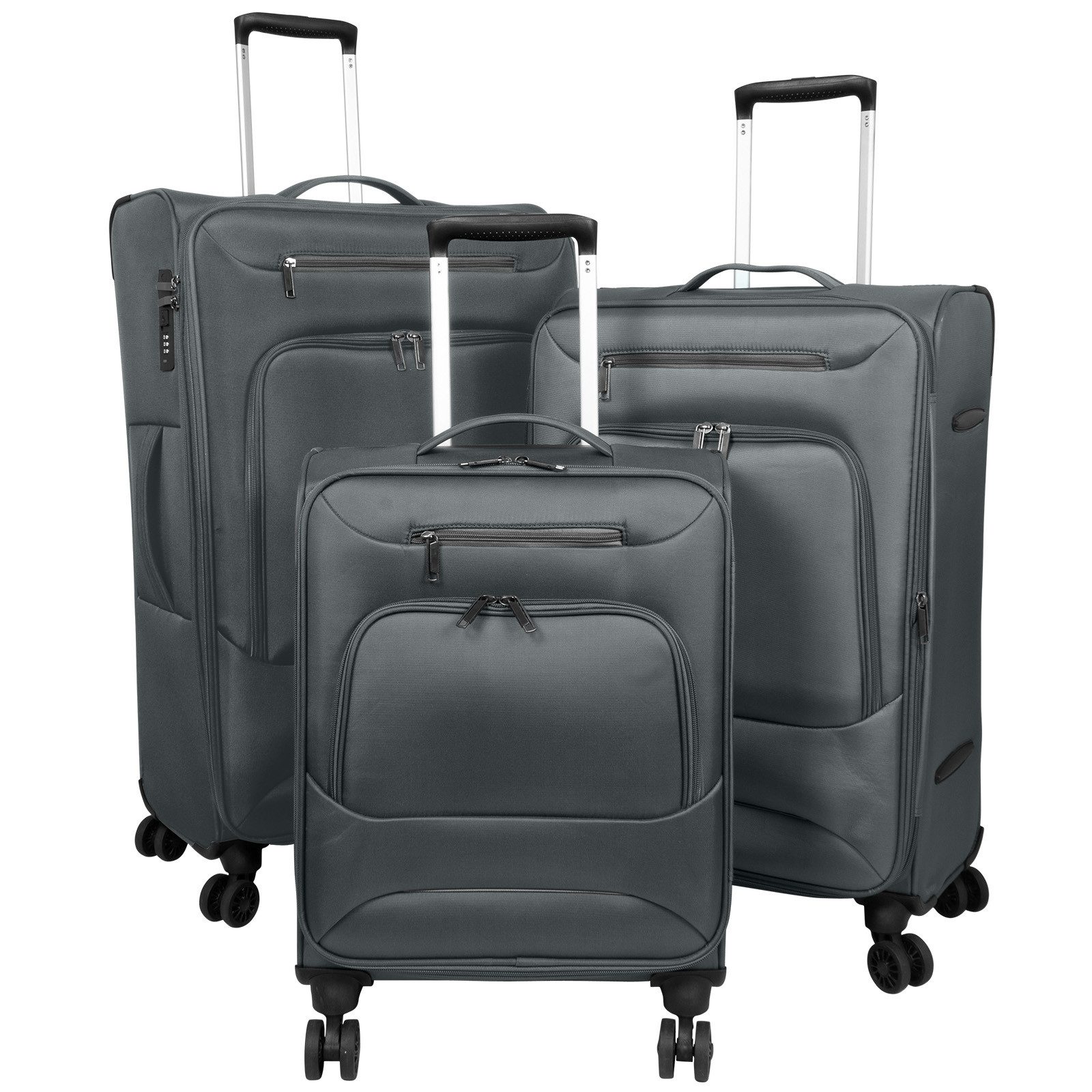 MONOPOL® Trolleyset 3-tlg. mit 4 Rollen u. Dehnfalte (L u. M), 4 Farben