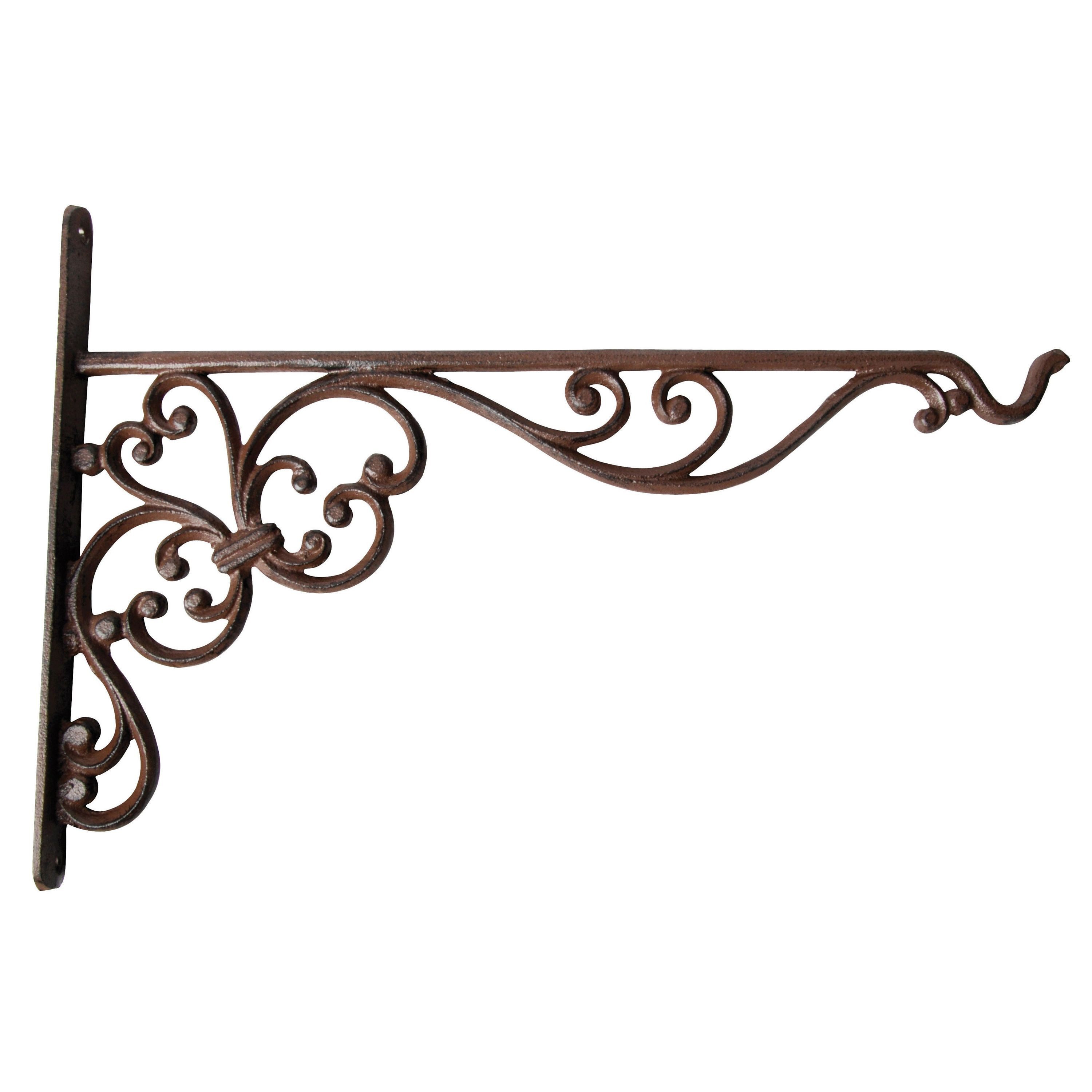 Dekowunder Wandhaken Wandhaken Gusseisen 35 cm antik braun stabil Gartenhaken groß robust