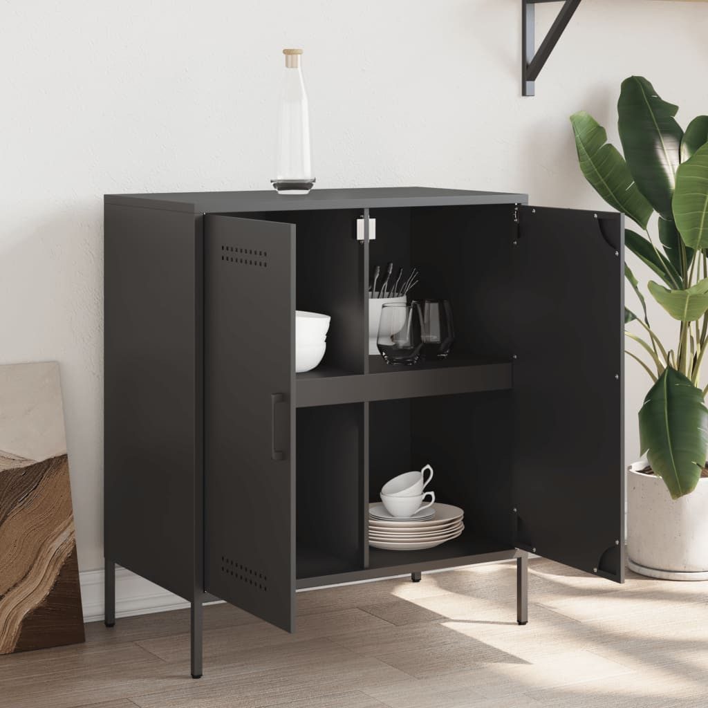 vidaXL Sideboard Sideboard Schwarz 68x39x79 cm Stahl (1 St) günstig online kaufen