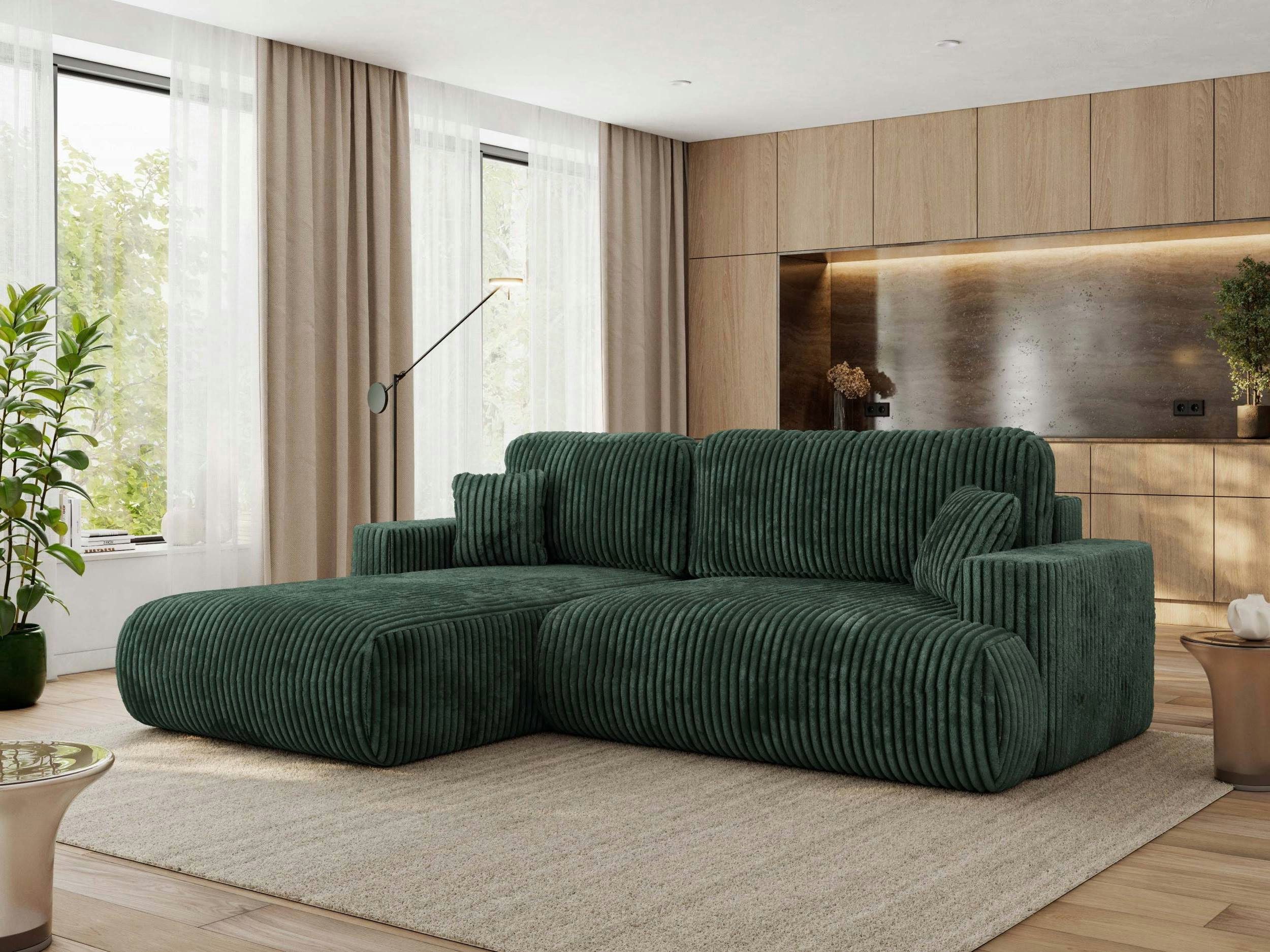 MKS MÖBEL Ecksofa OVO L, Set, mit Schlaffunktion und Bettkasten, DL-Automat, rechts/links wählbar, HR-Schaum & Wellenfedern