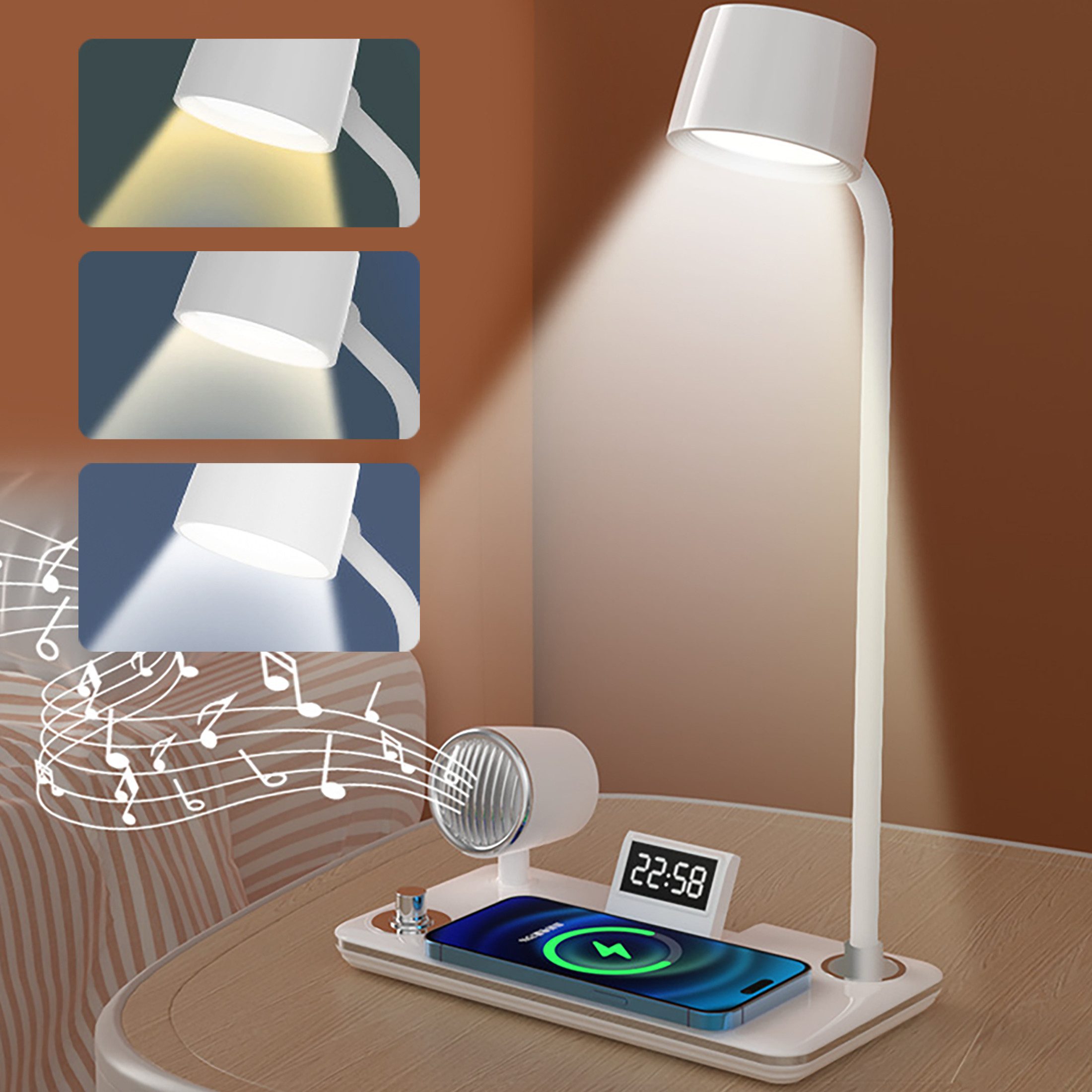 ibettertec LED Nachttischlampe LED Schreibtischlampe mit kabellosem Ladeger günstig online kaufen