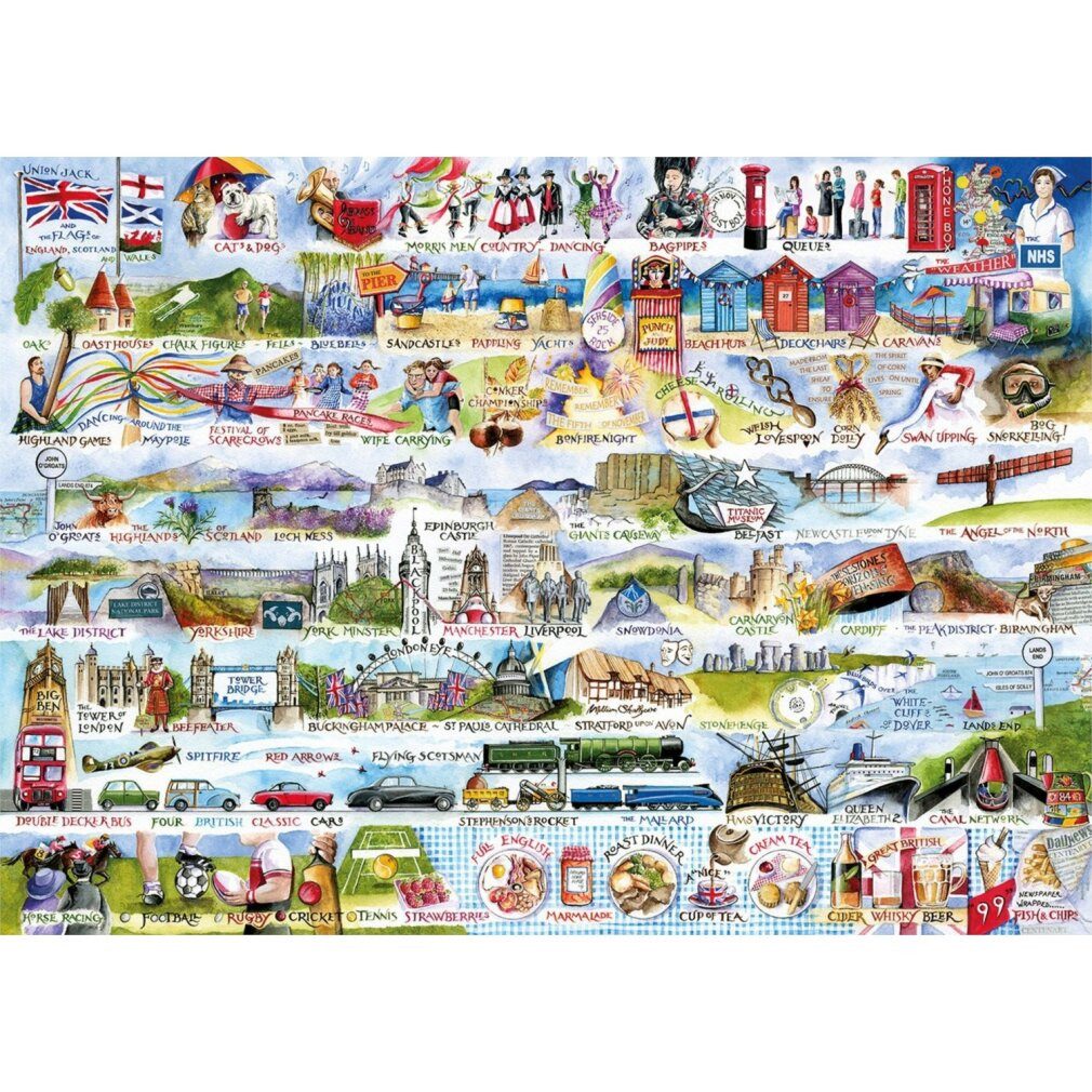 GIBSONS Puzzle Puzzle Symbols of Great Britain 1000 Teile, Puzzleteile