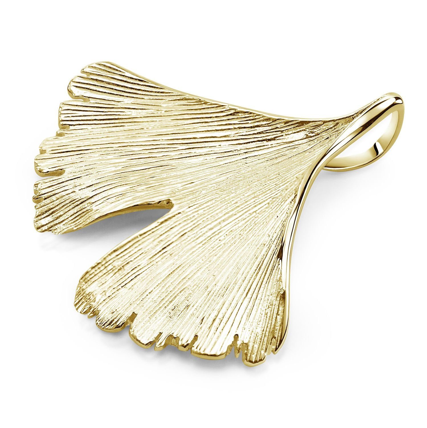 Materia Kettenanhänger Ginkgo / Ginkgoblatt Gold KA-277, Sterlingsilber, vergoldet