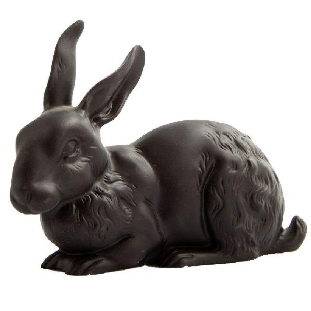 Reichenbach Osterhase Porzellanfigur Hase liegend Schwarz