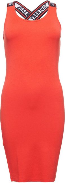 Superdry Jerseykleid »CITY JACQUARD BODYCON DRESS« mit elastischen Trägern in rot