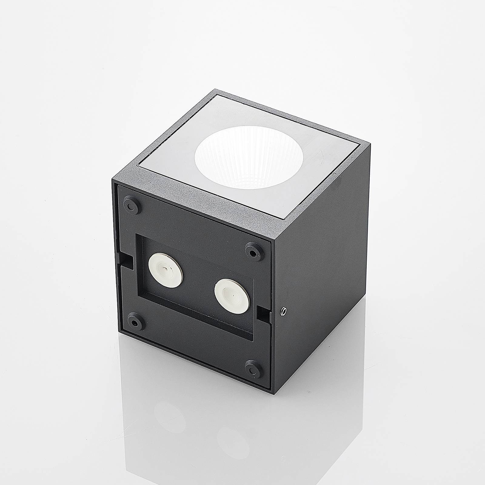 Arcchio LED Aluminiumdruckguss, grafit, fest Tassnim, verbaut, LED-Leuchtmittel 2 Leuchtmittel Außen-Wandleuchte flammig, dimmbar, inkl. warmweiß, Modern