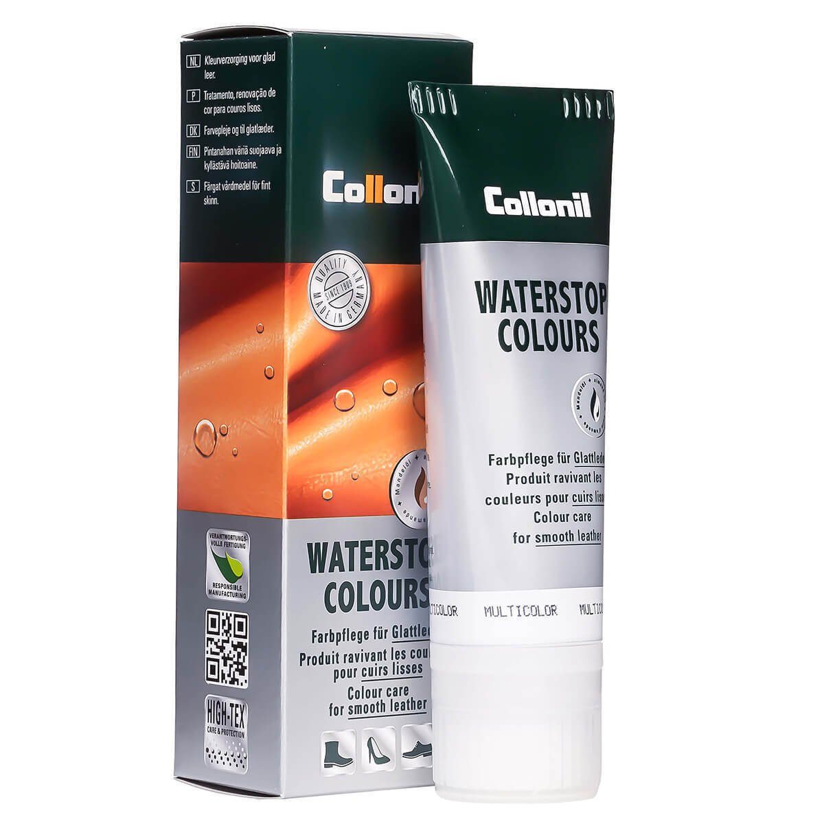 Collonil Waterstop Colours - Farbige Pflege- und Imprägniercreme für Glattleder Schuhcreme Hellbraun