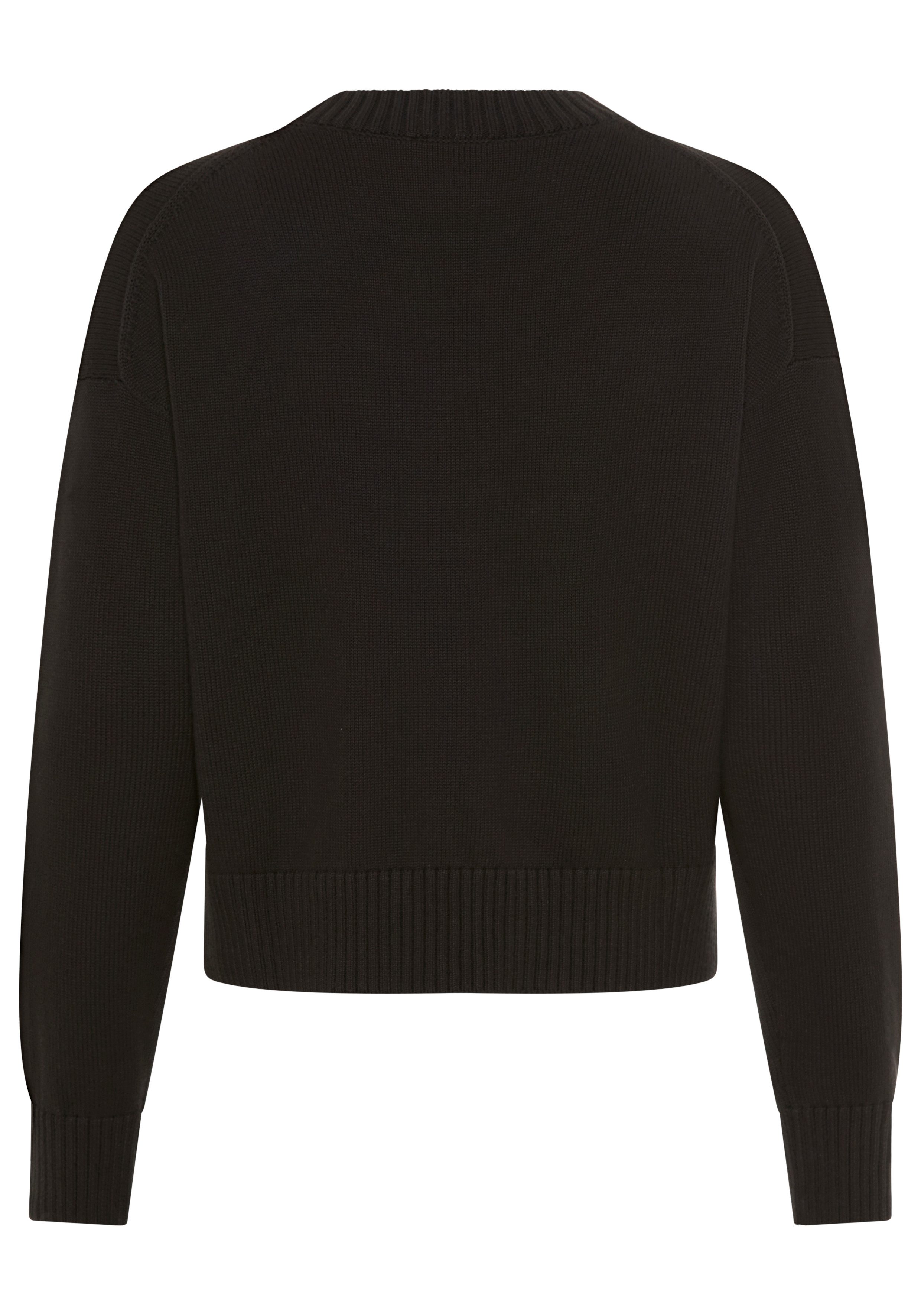 Calvin Klein Jeans Strickpullover breite Rippbündchen, Feinstrickqualität, günstig online kaufen