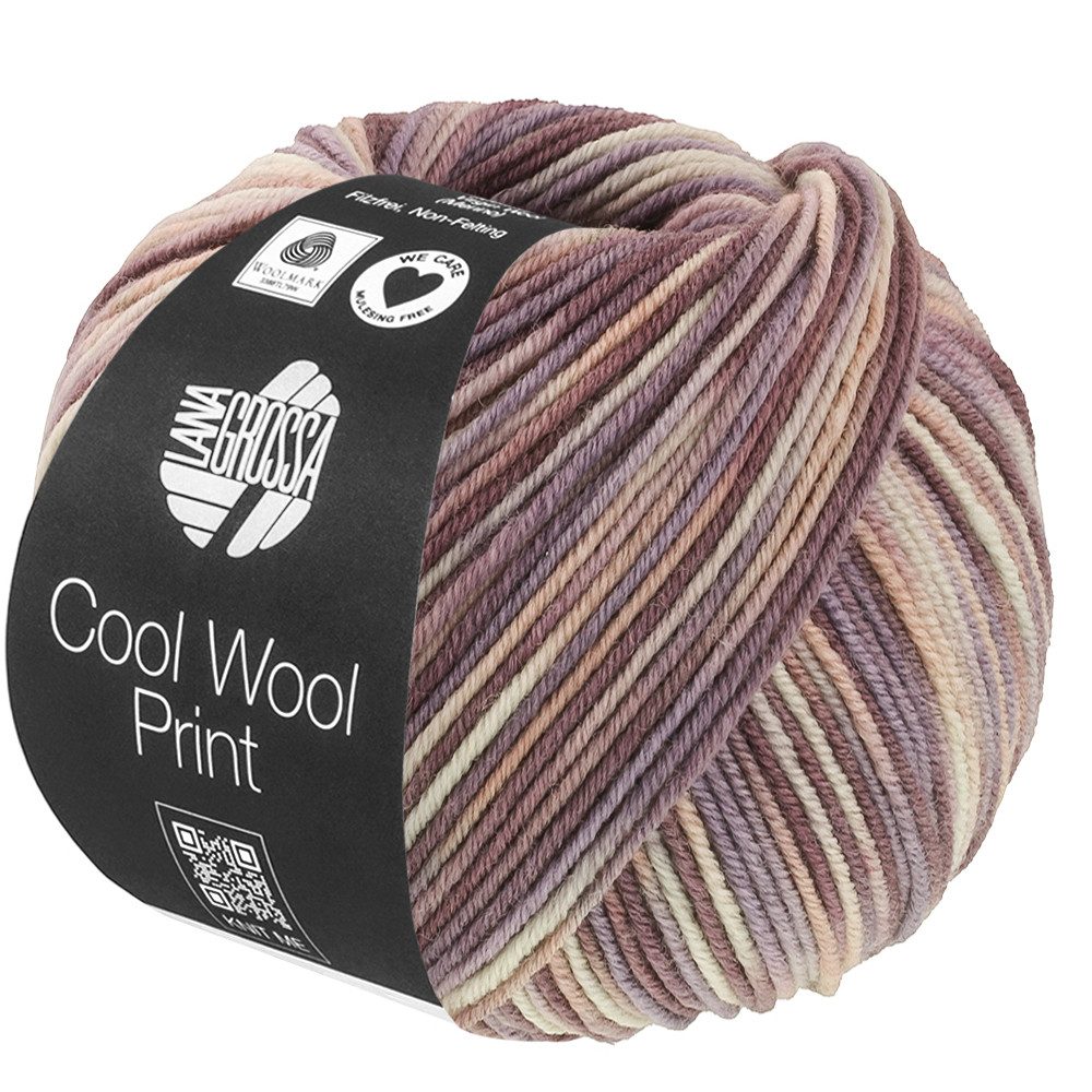 LANA GROSSA COOL WOOL PRINT Häkelwolle, 160 m (pflegeleichtes Strickgarn aus extrafeiner Merinowolle), 50 g
