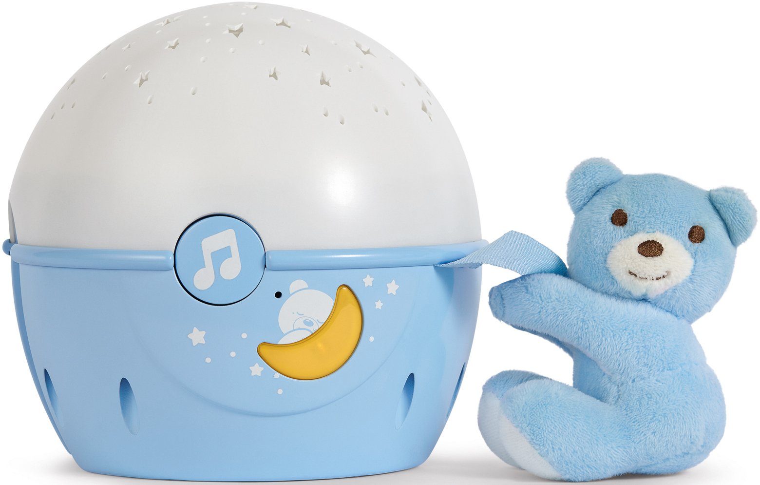 Chicco Nachtlicht First Dreams Next 2 Stars, Hellblau, Deckenprojektion, Einschlafhilfe, Farbwechsel, Melodien, Nachtlichtfunktion, Farbwechsler, mit Projektor und Soundfunktion