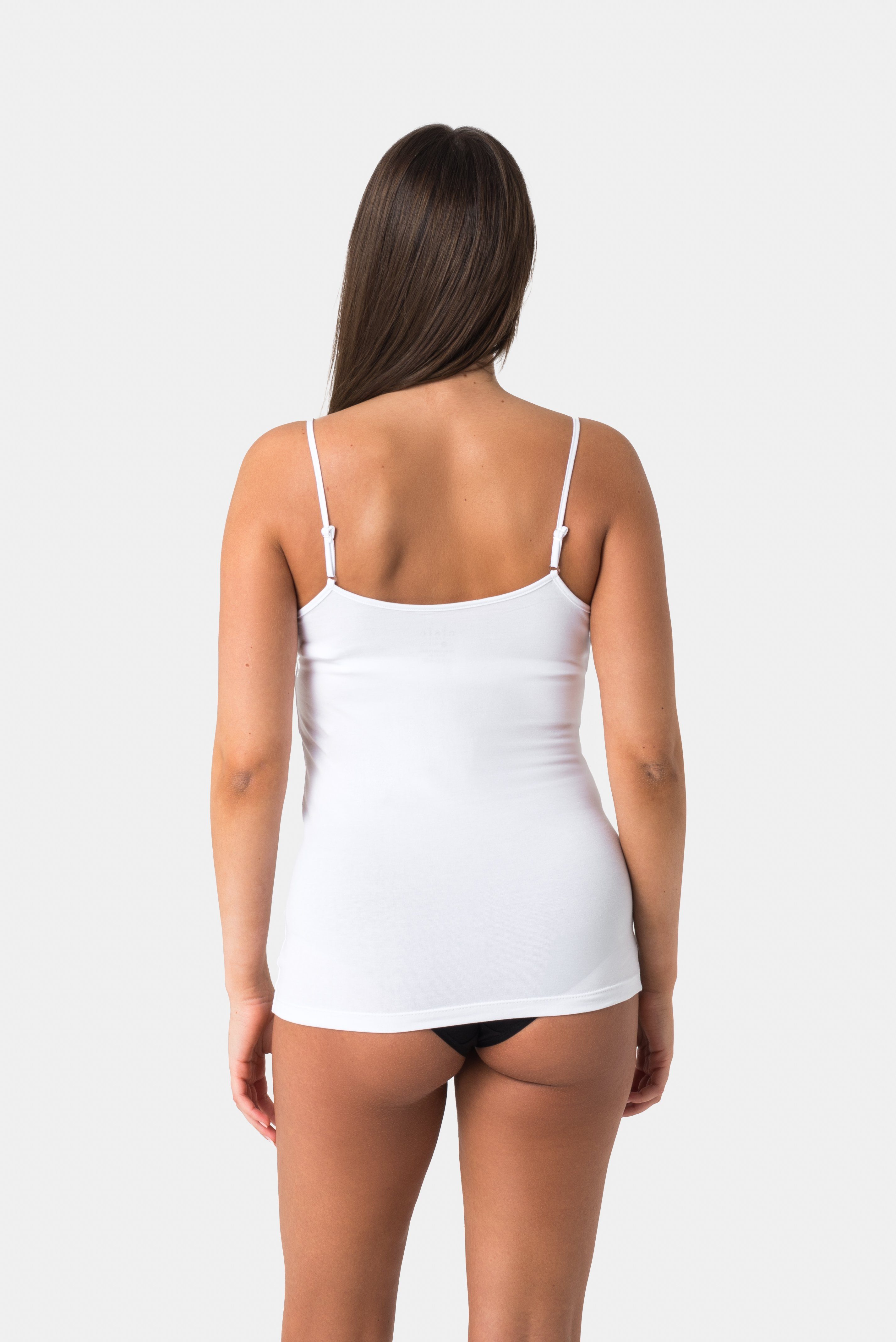 Elsie Unterhemd Damen Spaghetti Top (Packung, 3-St., 3er-Pack) Tank Top mit Verstellbarem Träger aus 95% Baumwolle Stretch Tanktop