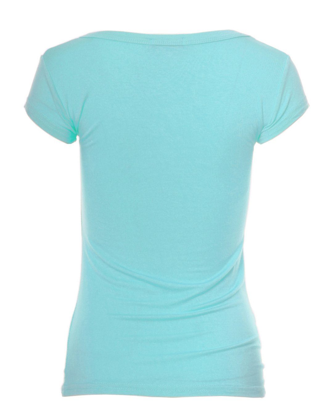 Muse T-Shirt Basic Kurzarm Skinny Fit T-Shirt 1001 cyan