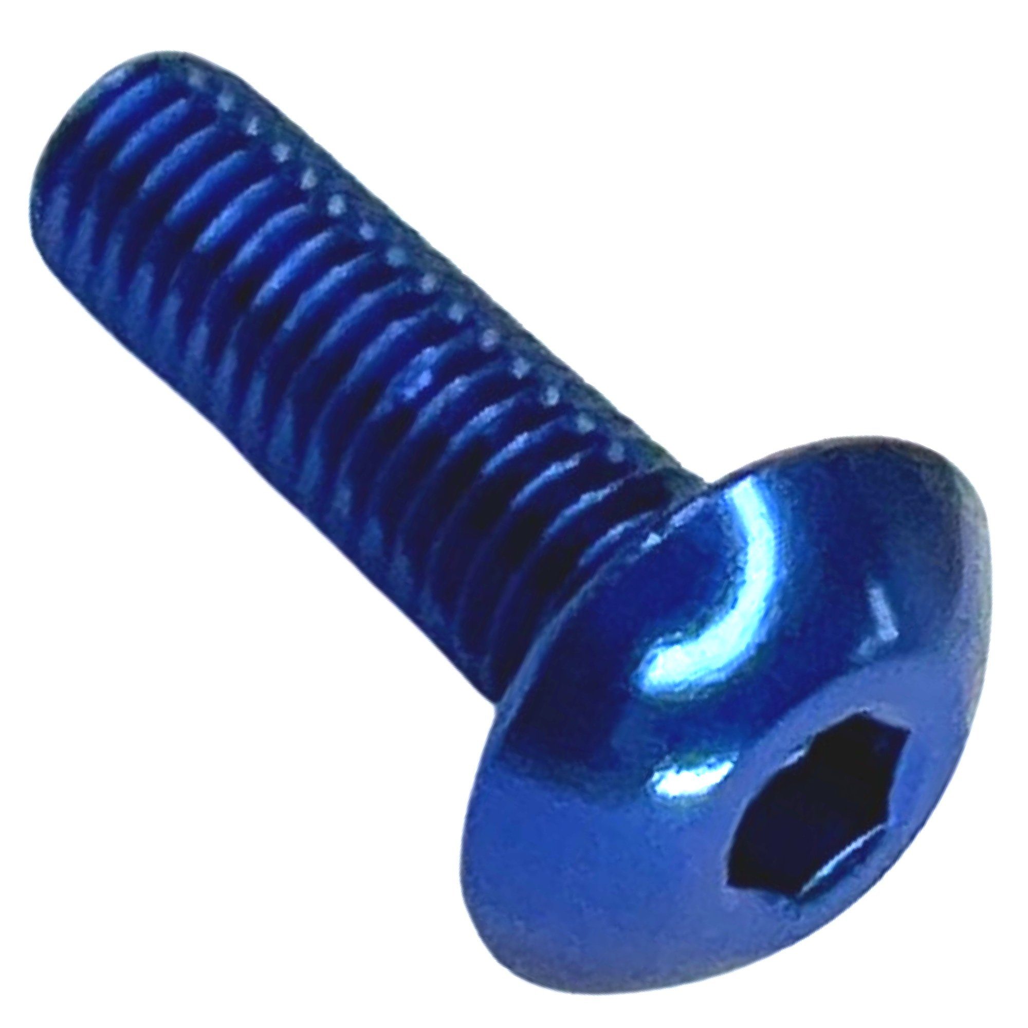 Fantic26 Schrauben-Set Alu M5x16 Linsenkopfschraube für Flaschenhalter Blau