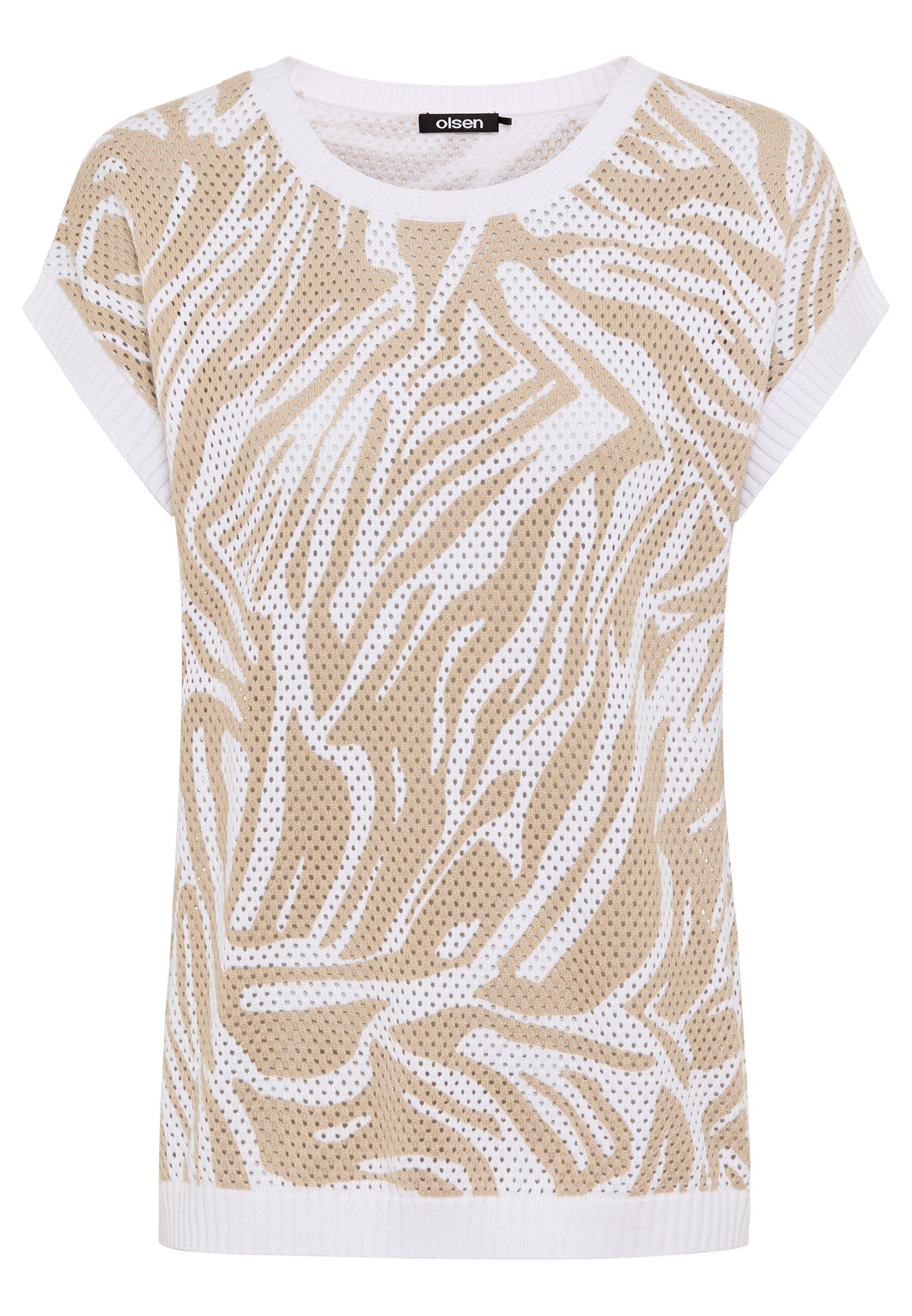 Olsen Strickpullover Pullover mit Allover-Dessin mit Allover-Dessin