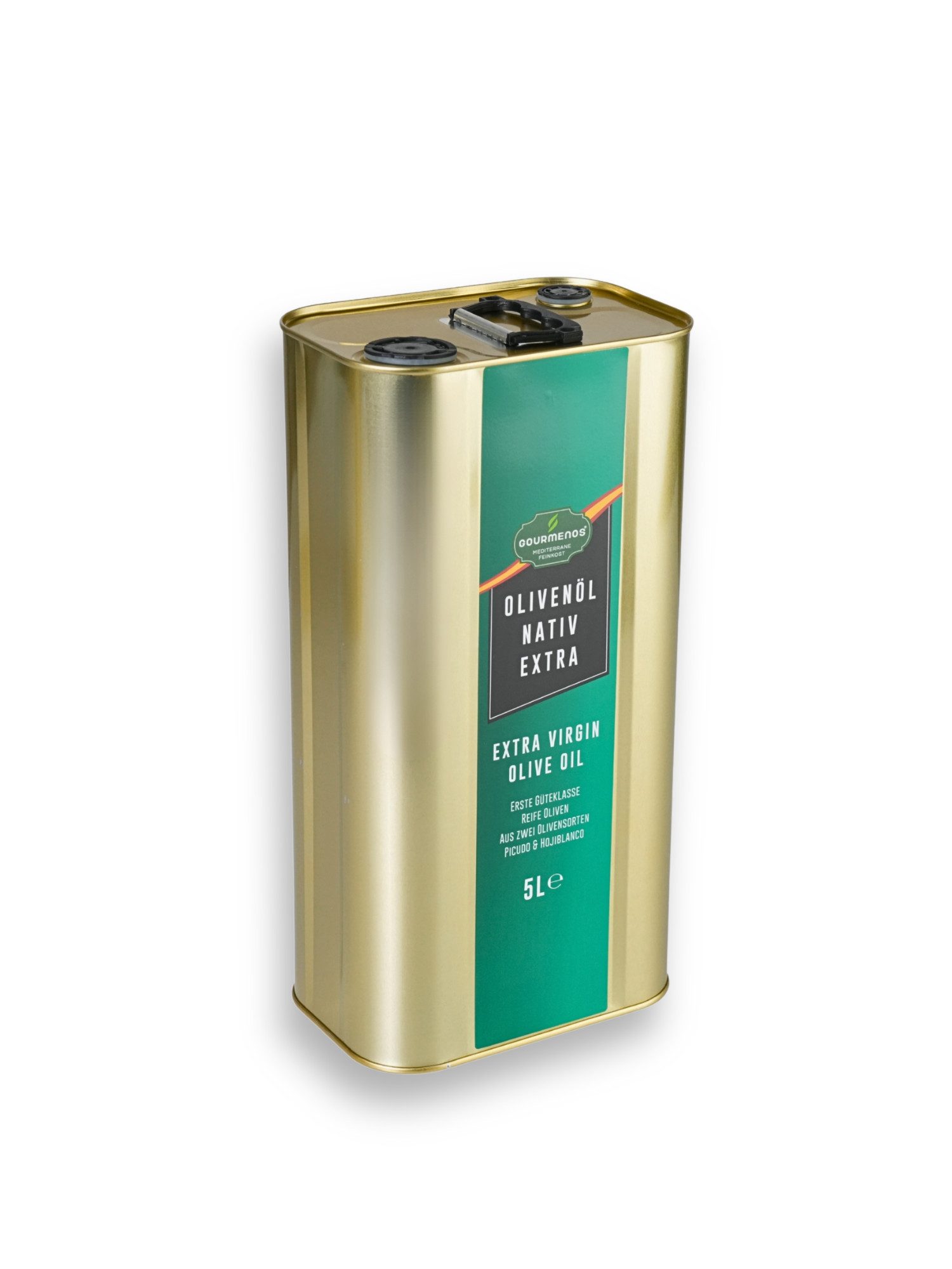 Gourmenos Speiseöl Gourmenos Olivenöl Erste Güteklasse, Kaltgepresst, 0,1% Säuregehalt, 1 x 5 l, 1 St., Kaltgepresst, 0,1% Säuregehalt, Hoher Polyphenolgehalt