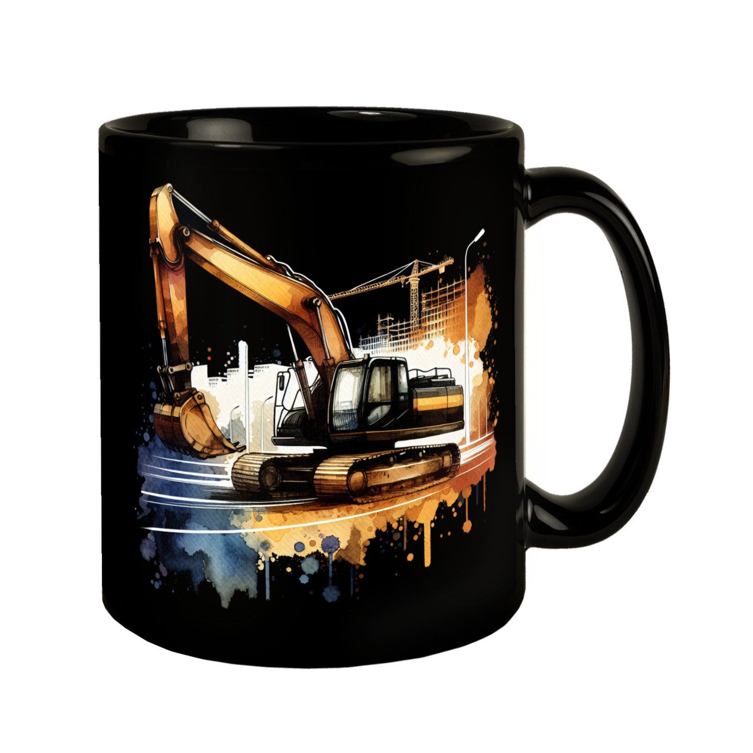 speecheese Tasse Bagger Tasse in Schwarz