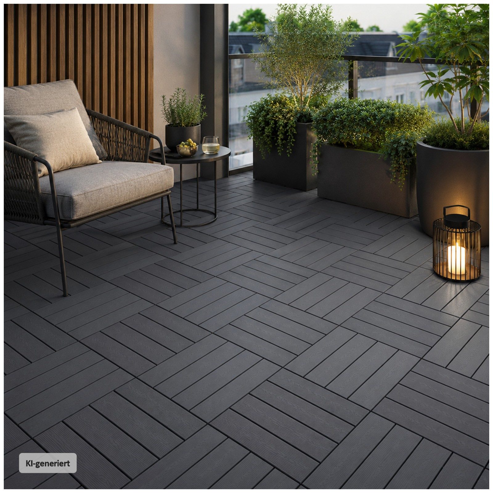 HTI-Living Outdoor-Bodenplatte Bodenplatte 9-teilig Nessa Klick, Set, 9-St., 9 Bodenplatten, Terrassenplatte Gehwegplatte