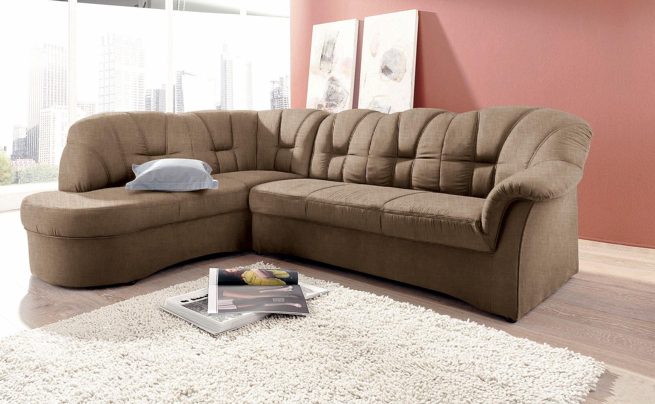 DOMO collection Ecksofa Papenburg, zeitlose Rückensteppung, günstig online kaufen