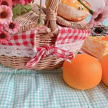 yozhiqu Picknickkorb Picknickkorb, Deckel, Griffe und Futter im Weidenstil für Picknicks, Picknickkorb, im Weidenstil für Picknicks, Partys und Grillabende