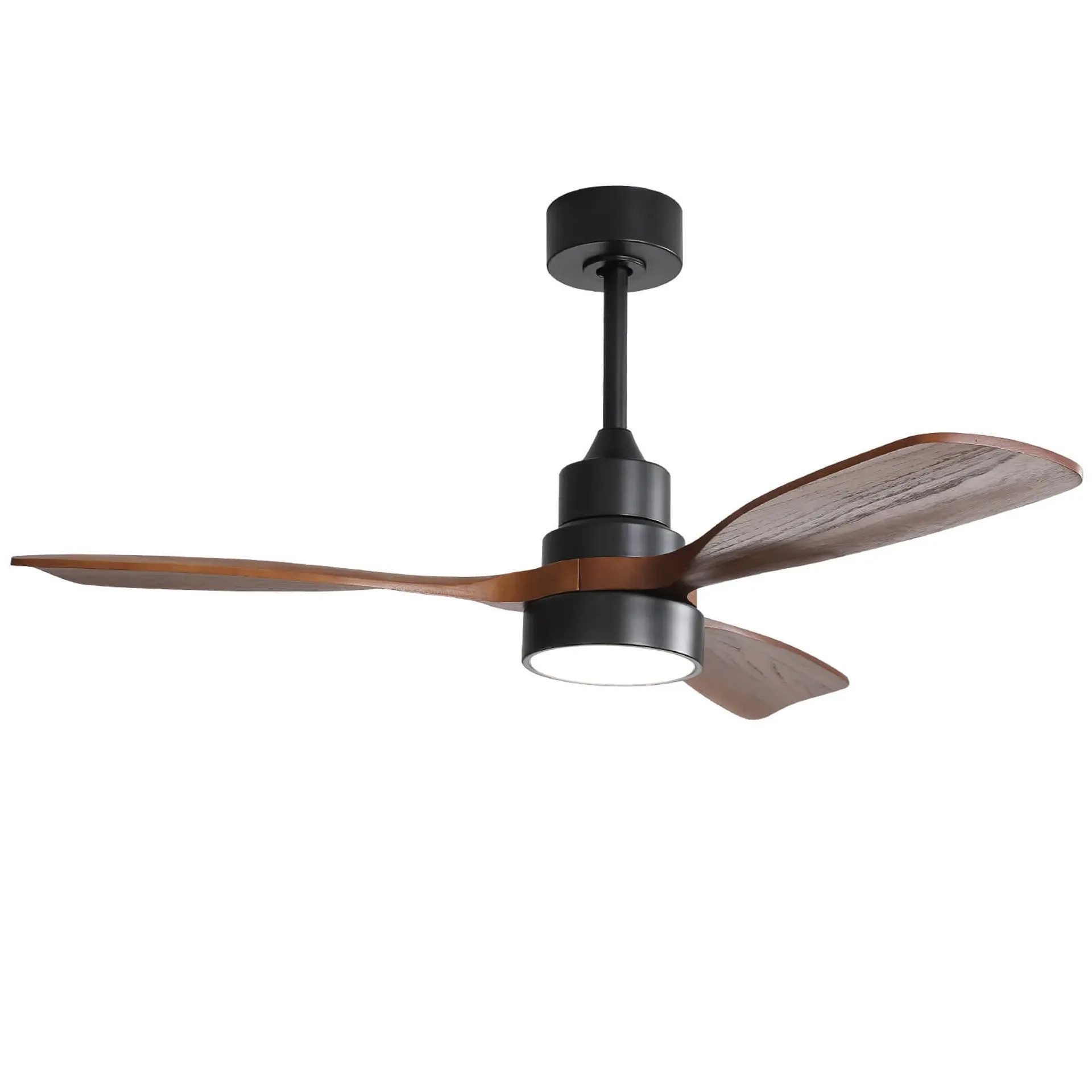 ibettertec Deckenventilator 122cm Holz-Deckenventilator mit 3 Massivholzflügeln für Wohnzimmer, Energieeffizienter reversibler DC-Motor
