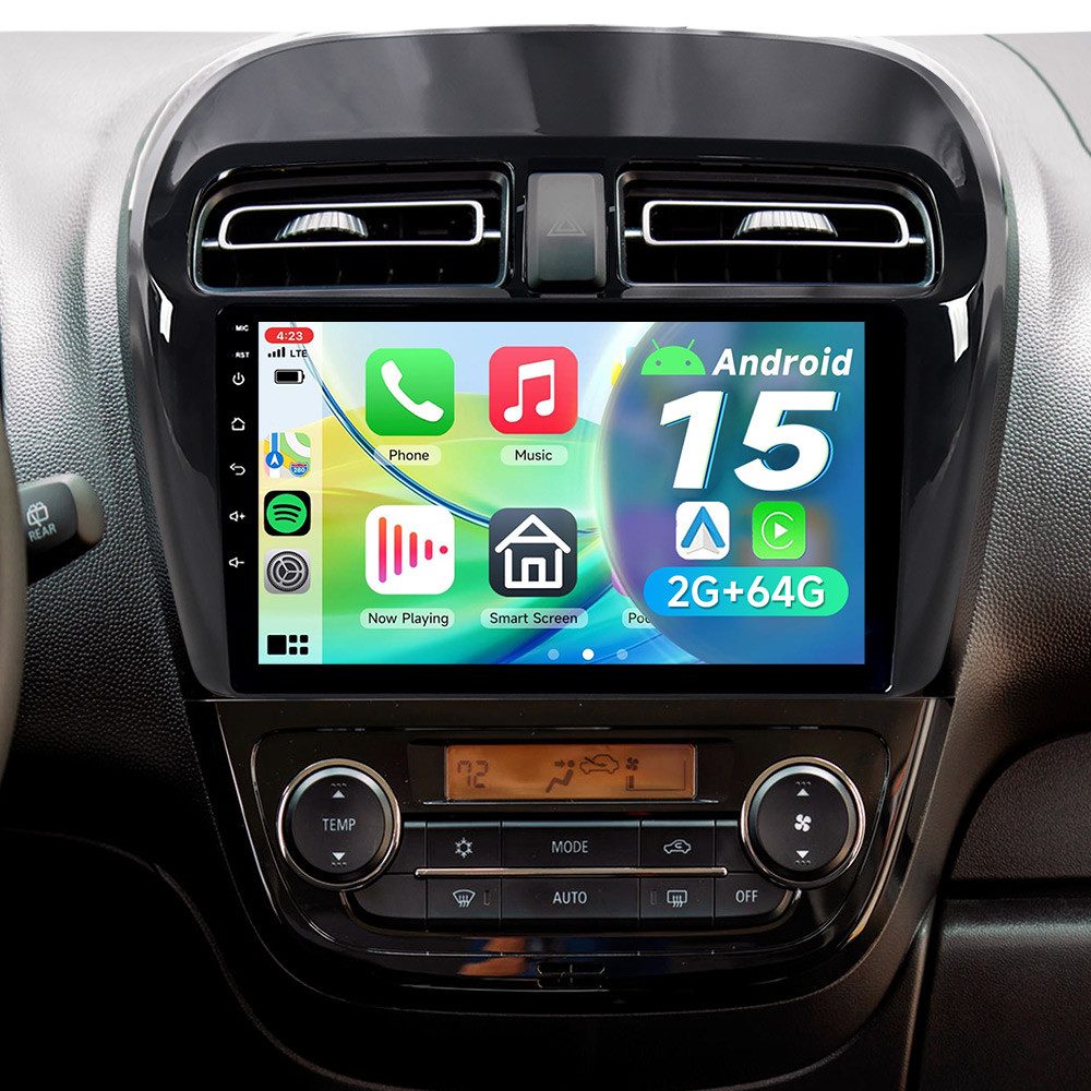 A-Sure 8-Core Für Mitsubishi Mirage Space Star DAB+ CarPlay GPS Android 15 Autoradio (Digitalradio (DAB), Carplay Android Auto Bluetooth EQ USB GPS Navi WIFI Touchscreen)