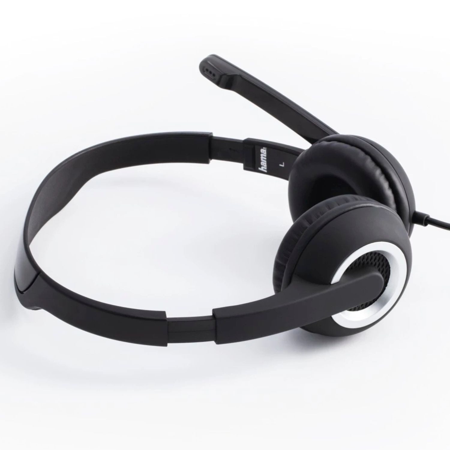 Hama Office Over-Ear Headset 2x 3,5mm Stereo Schwarz PC-Headset (Mikrofon, PC Büro Kophörer Mikrofon Mikro Kopfbügel 2m Kabel Fernbedienung)