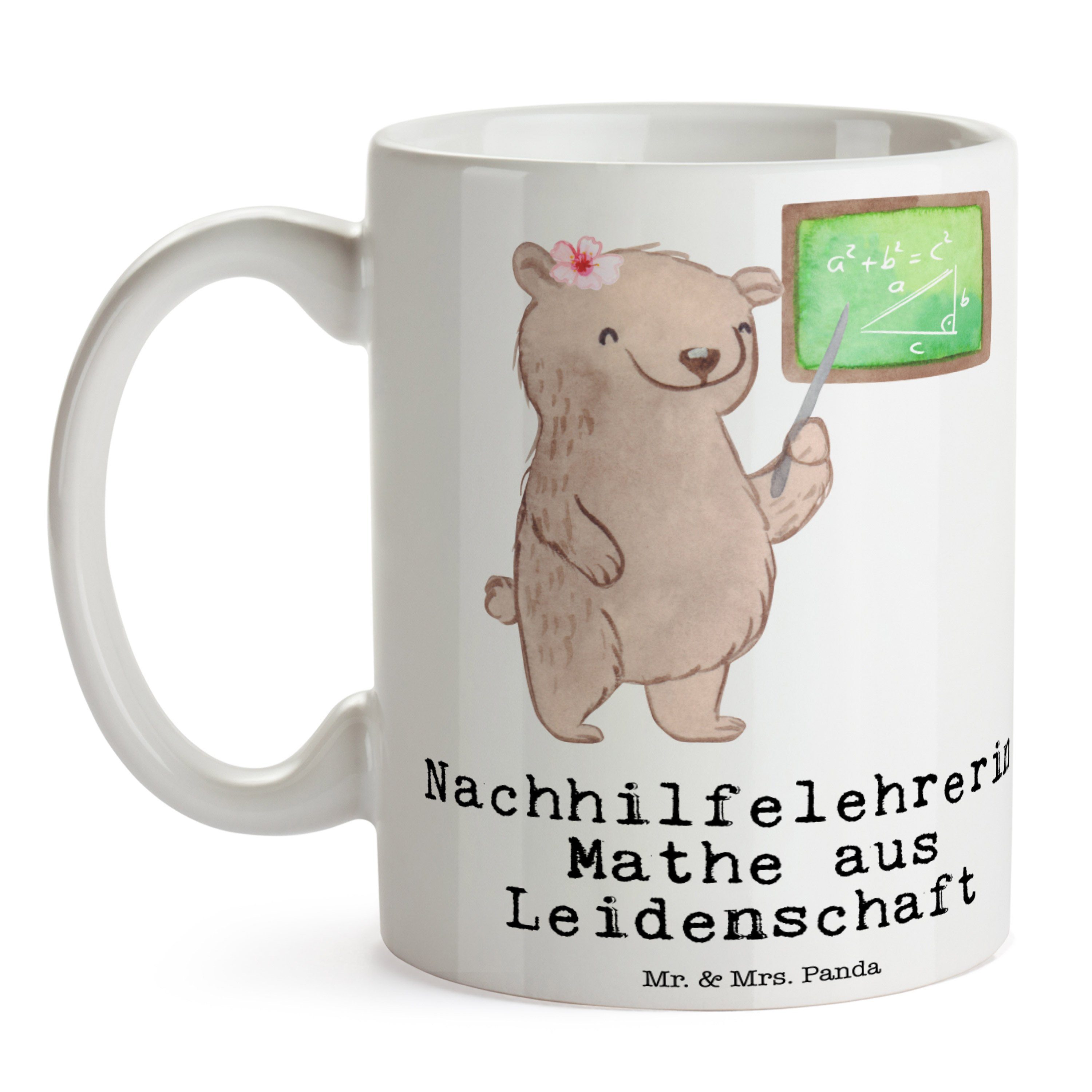 Mrs. Nachhilfelehrerin - Mathe Panda & Ta, Keramik Beruf, - Leidenschaft Mr. Tasse aus Weiß Geschenk,