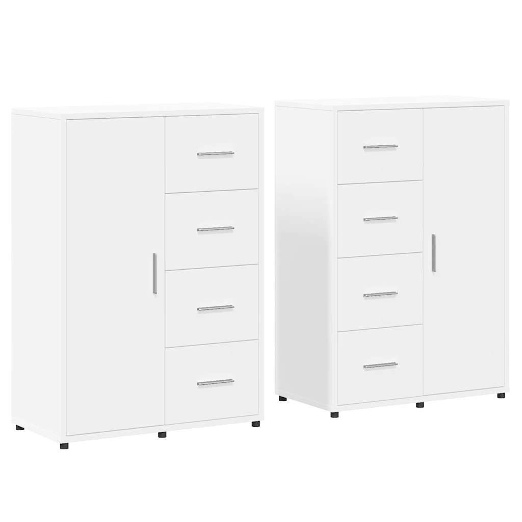 vidaXL Sideboard Sideboards 2 Stk. Weiß 60x31x84 cm Holzwerkstoff (1 St)