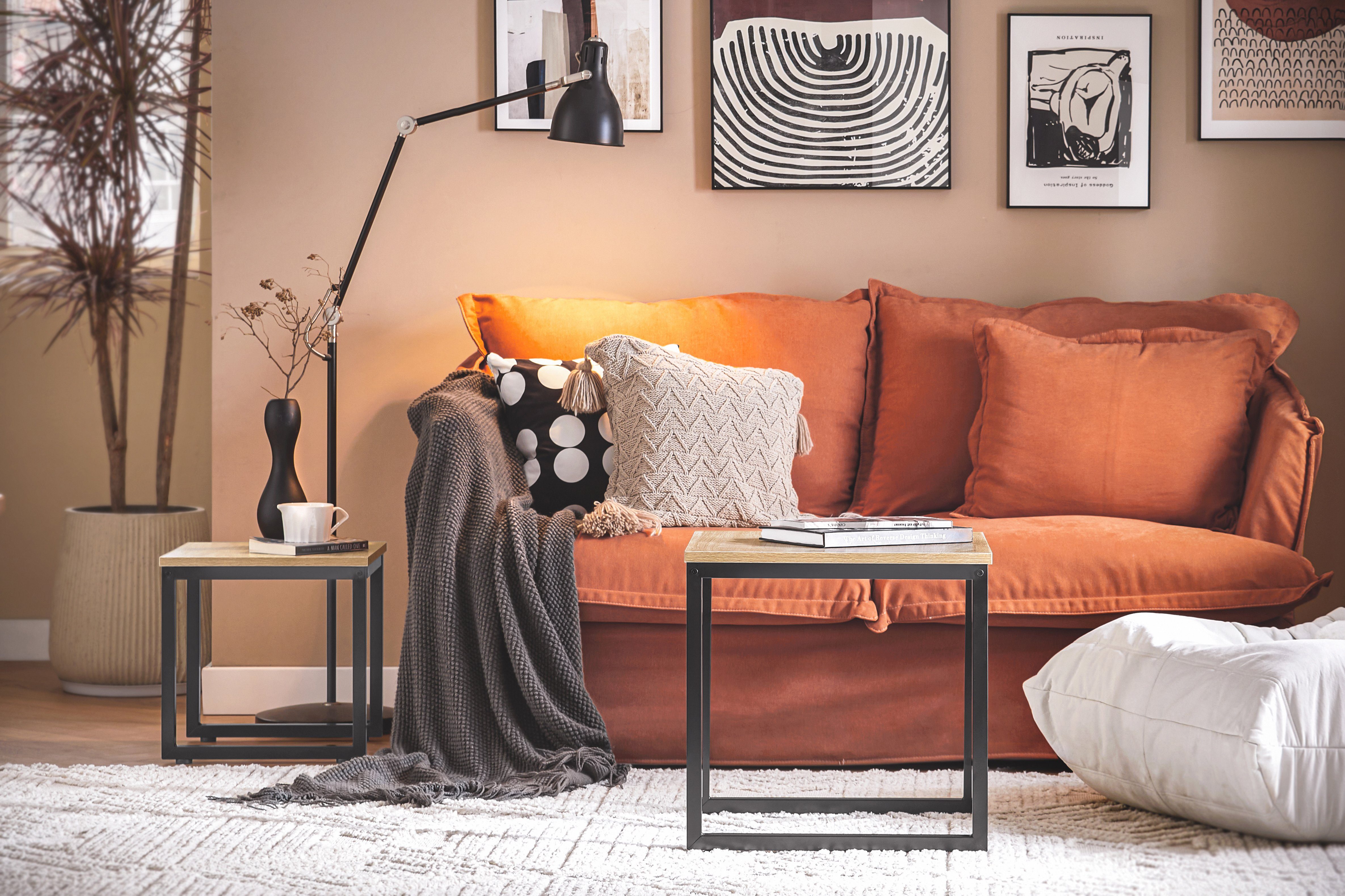 SoBuy Satztisch FBT42, Wohnzimmertisch, Tisch-Set, 2er Set Couchtisch Beistelltisch 2-teilig Satztisch Sofatisch – Bild 5 von 5