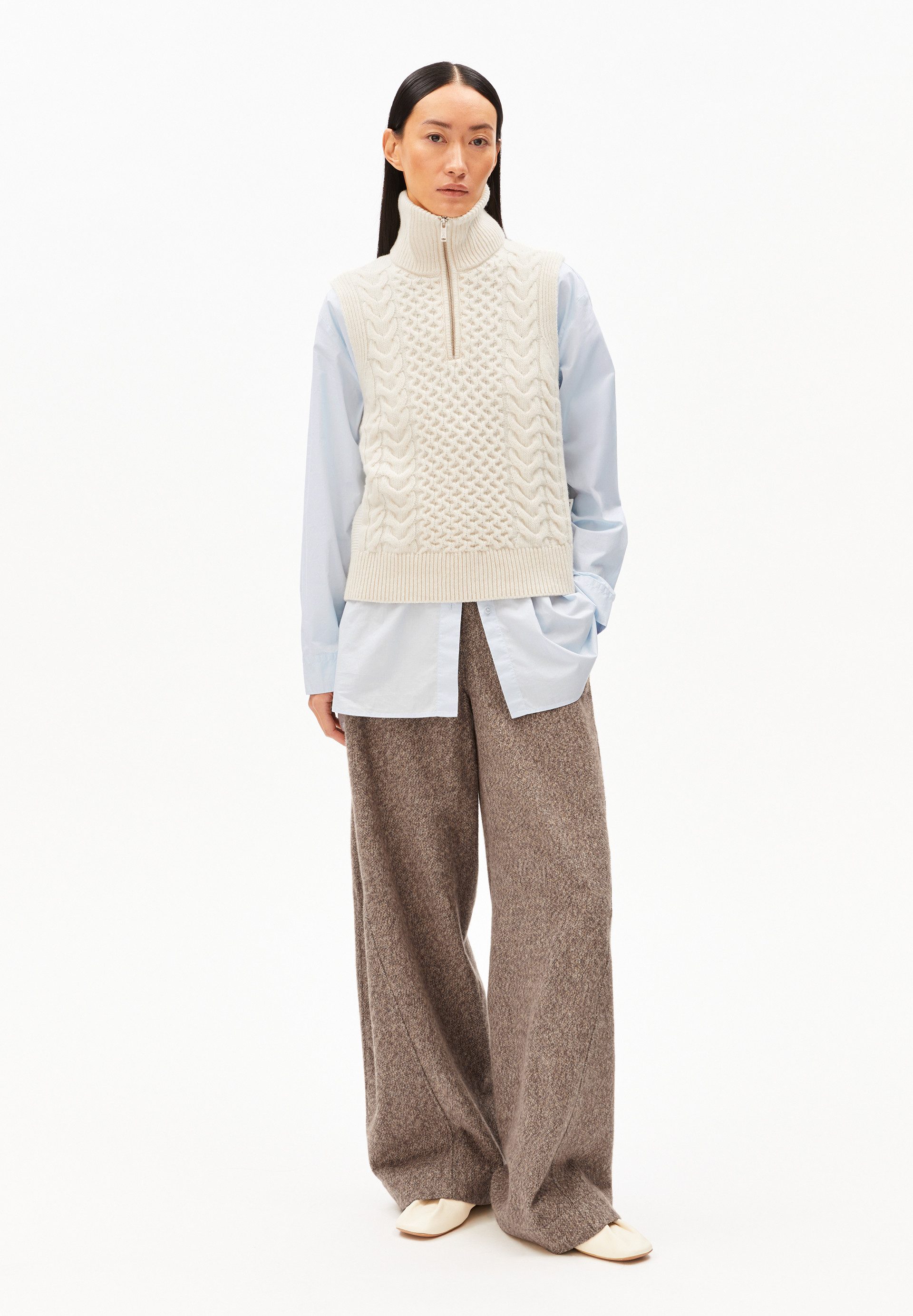 Armedangels Shirttop OLAIAAS CABLE (Relaxed Fit) Kragen
