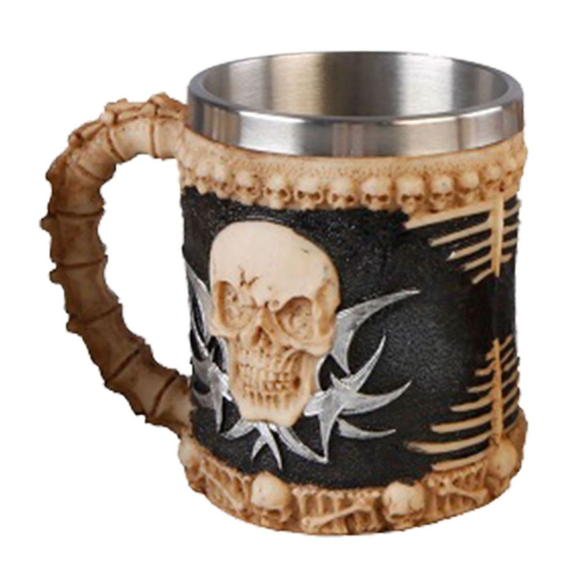 Totenkopf Tasse Weiß Gothic Kaffeetasse Goth Kaffeebecher Halloween Deko  Geschenk Idee Skull Becher Totenkopf Deko 