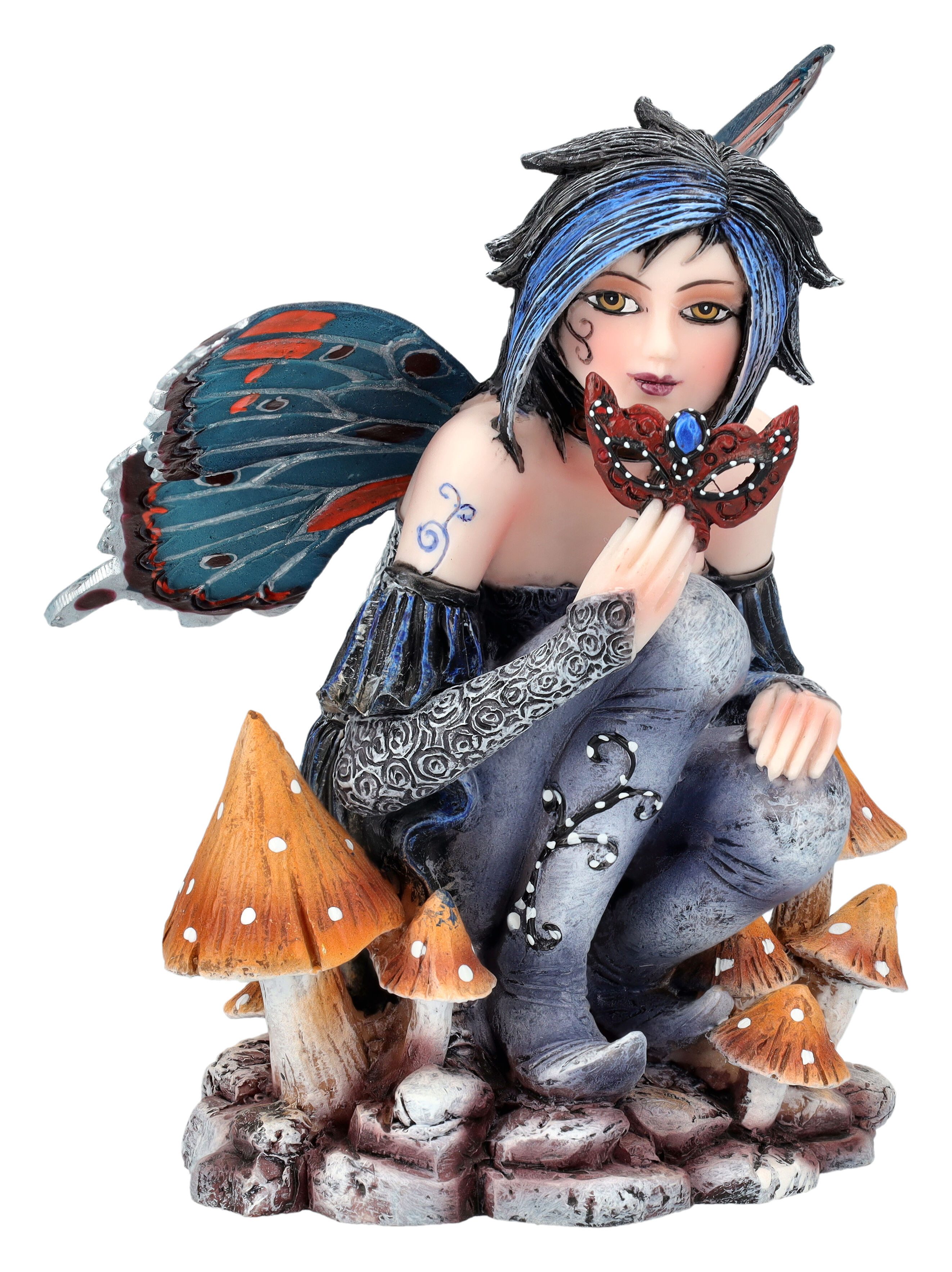 Figuren Shop GmbH Fantasy-Figur Elfen Figur - Arwyn mit Maske - Fantasy Dekofigur Fee Dekoration