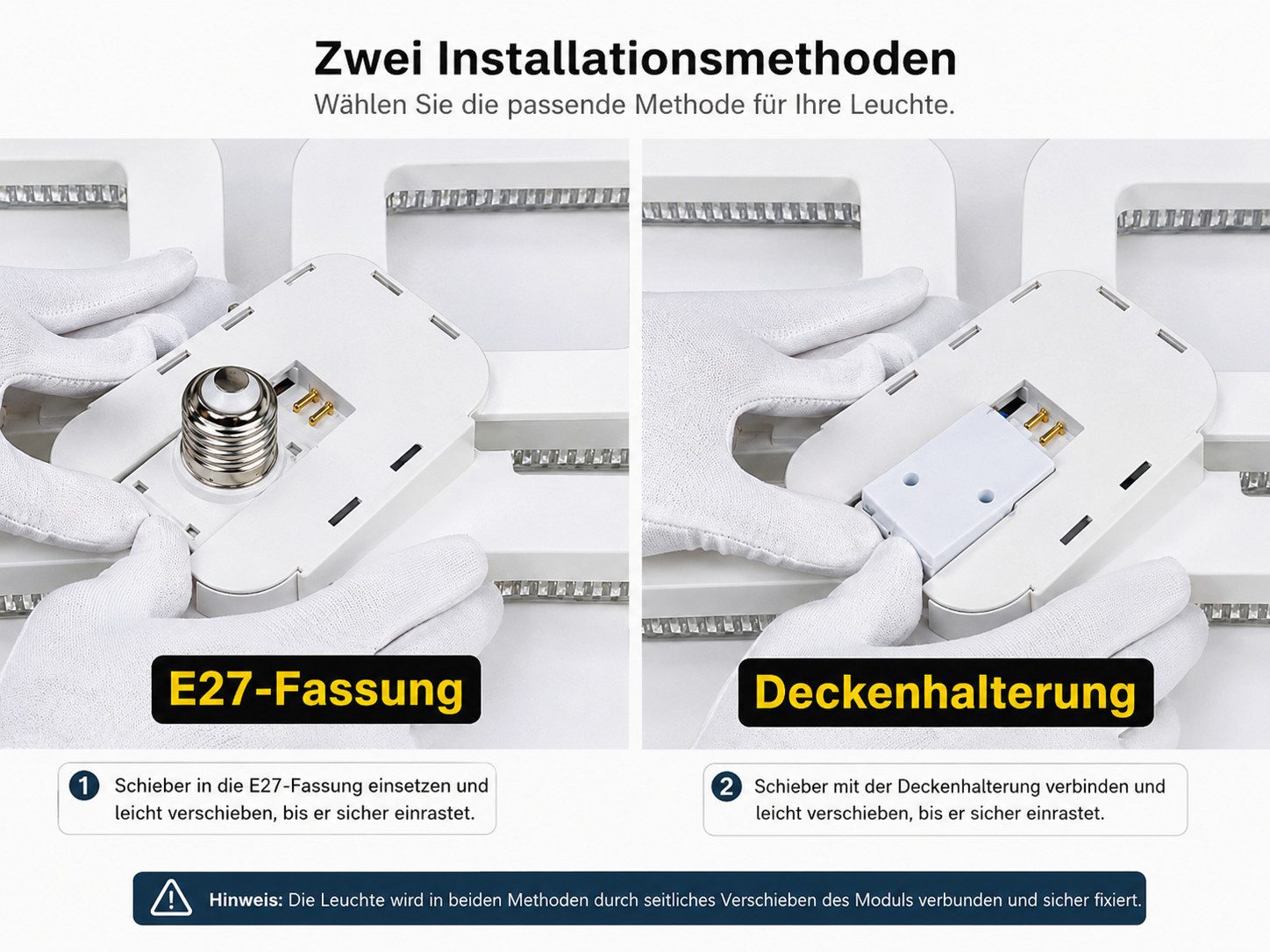 Eurotondisplay LED Deckenleuchte LED Deckenleuchte dimmbar mit Fernbedienung, stufenlos 3000–7000 K, LED fest integriert, Warm- bis Kaltweiß, mit Fernbedienung steuerbar