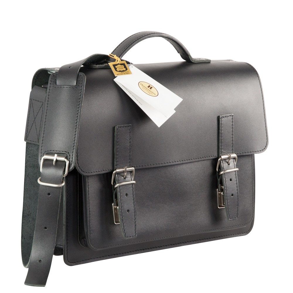 Aktentasche Aktentasche / Lehrertasche Größe M, Leder Schwarz, Hamosons 605