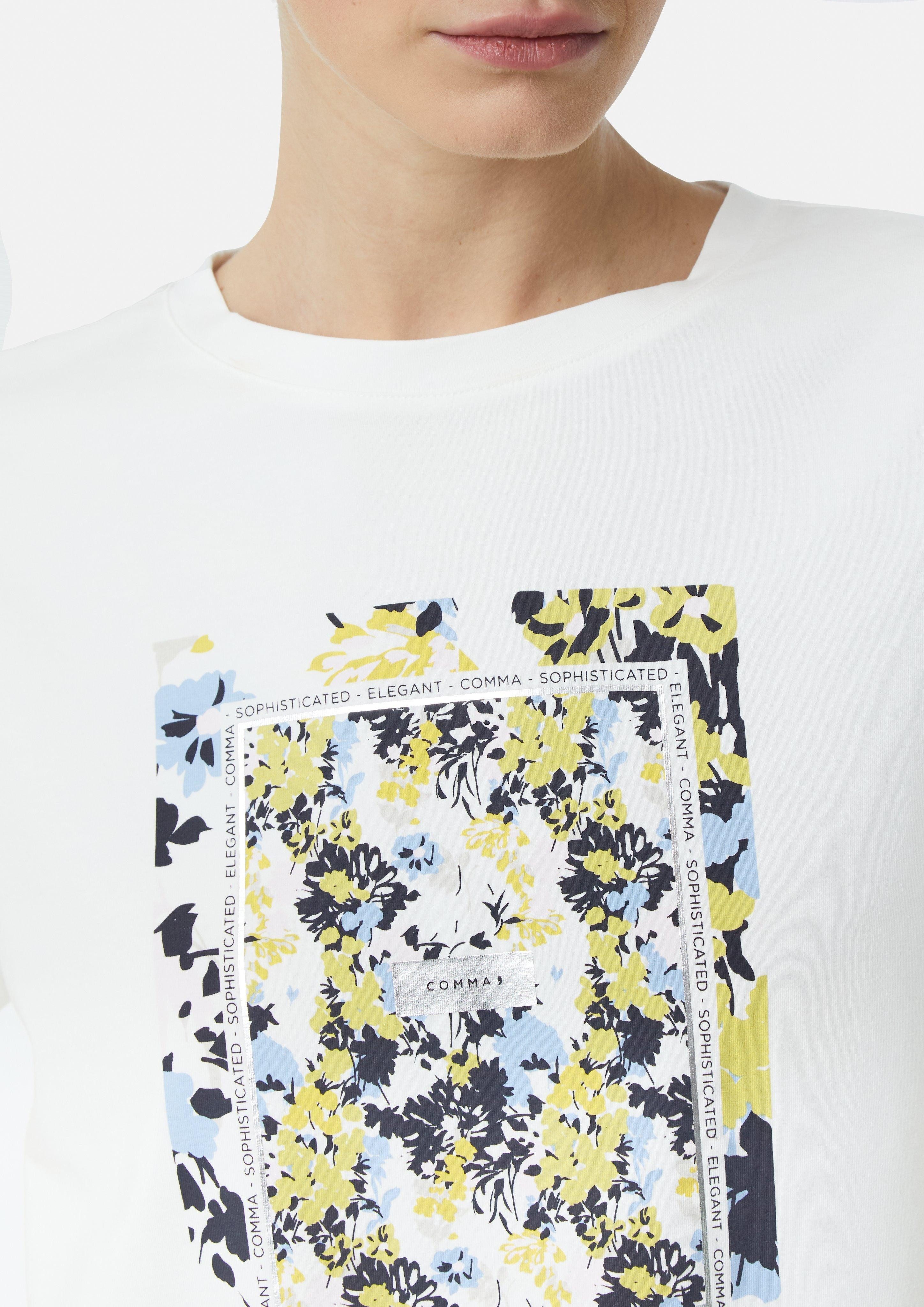 Comma Kurzarmshirt Jersey-T-Shirt mit Artwork Artwork günstig online kaufen