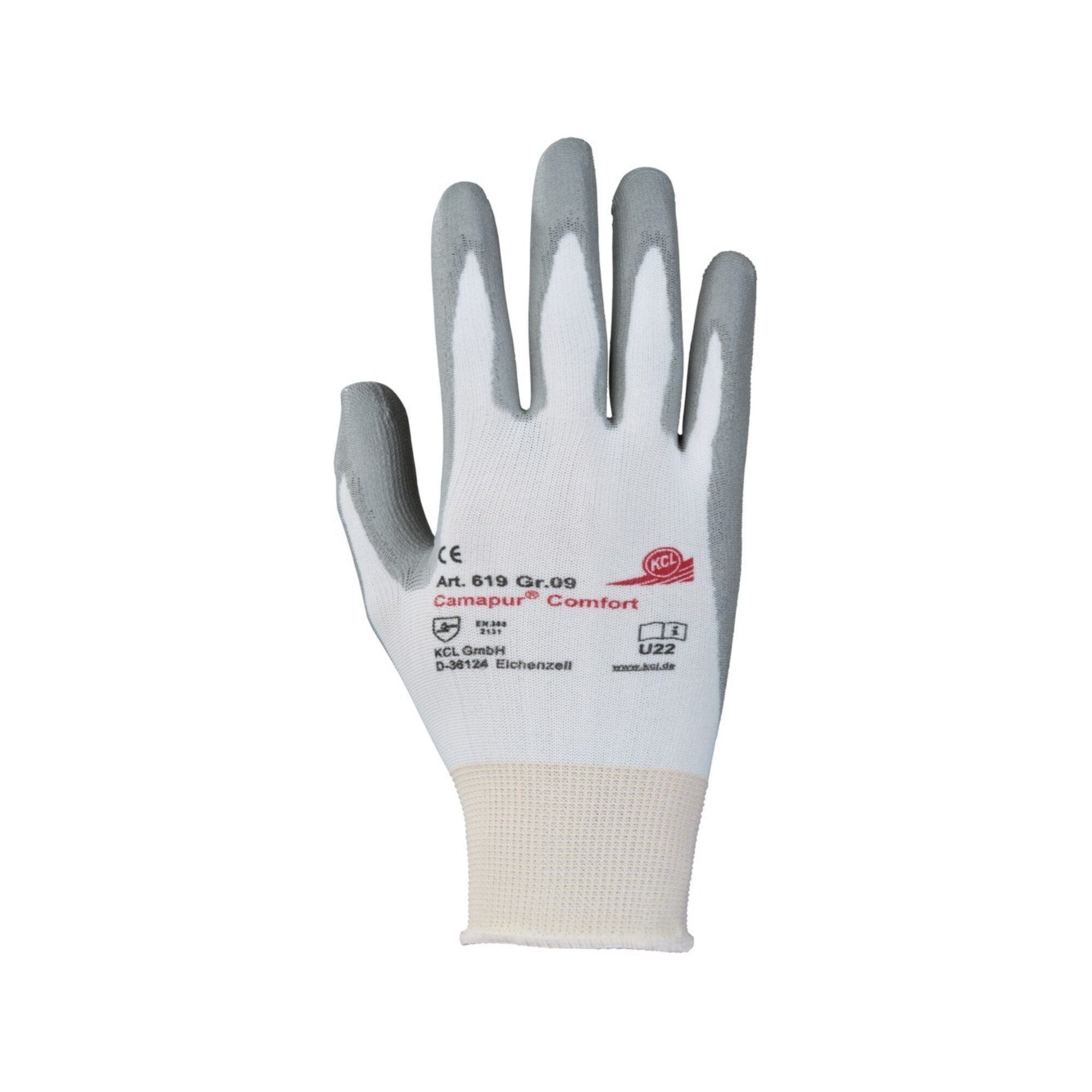 Honeywell Strickhandschuhe KCL 619 Camapur Comfort Schutzhandschuh weiß/grau Gr. 9 10 Stk