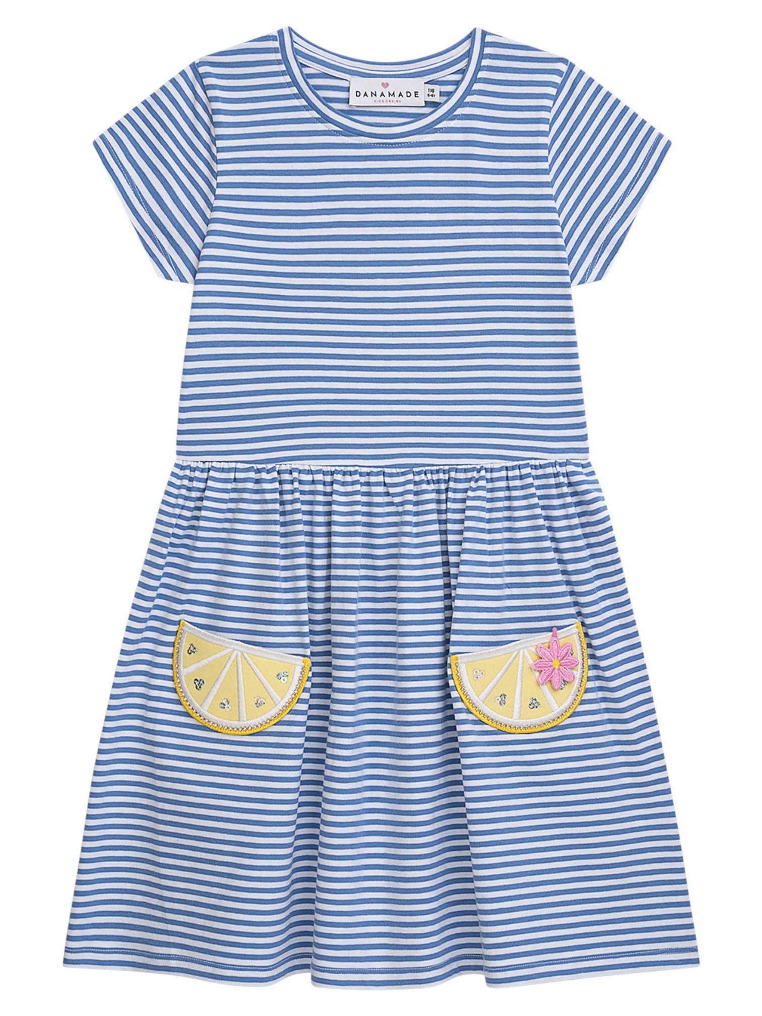 DANAMADE Sommerkleid DMERLE (1-tlg) Sommerliches Mädchenkleid im maritimen Streifen-Look