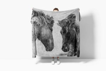 Sinus Art Handtücher Handtuch Strandhandtuch Saunatuch Kuscheldecke mit Tiermotiv Pferde Wildpferde, Baumwolle-Polyester-Mix (1-St), Handtuch