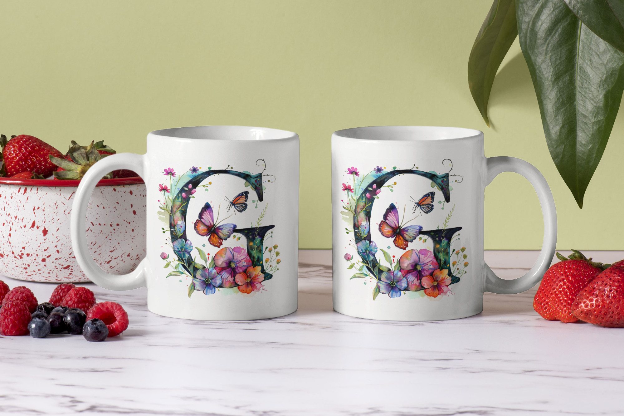 WS-Trend Tasse Name A bis Z Blumen Schmetterlinge Kaffeetasse Teetasse Geschenkidee, Keramik – Bild 2 von 2