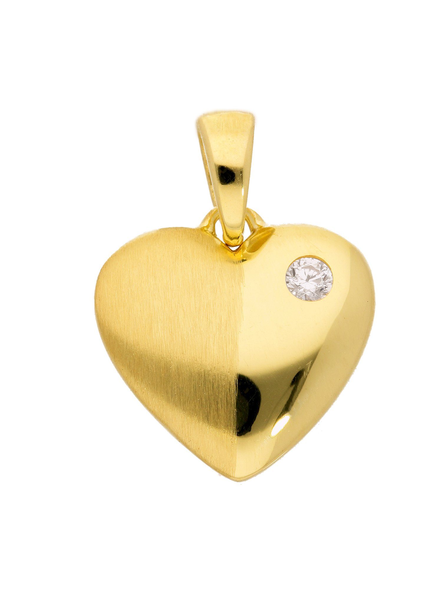 Goldschmuck für Anhänger Maße Kettenanhänger Gold mm 11 Damen, Höhe 8,5 Adelia´s Zirkonia, - mm Herz 333 mit Breite - mit Zirkonia