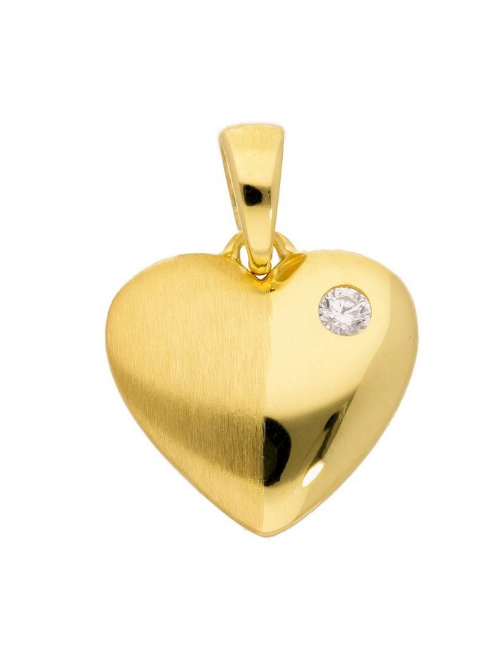 Kettenanhänger - Zirkonia, Goldschmuck Adelia´s mit mm Breite Gold mit 8,5 Damen, für 333 Herz Zirkonia - Höhe 11 Maße mm Anhänger