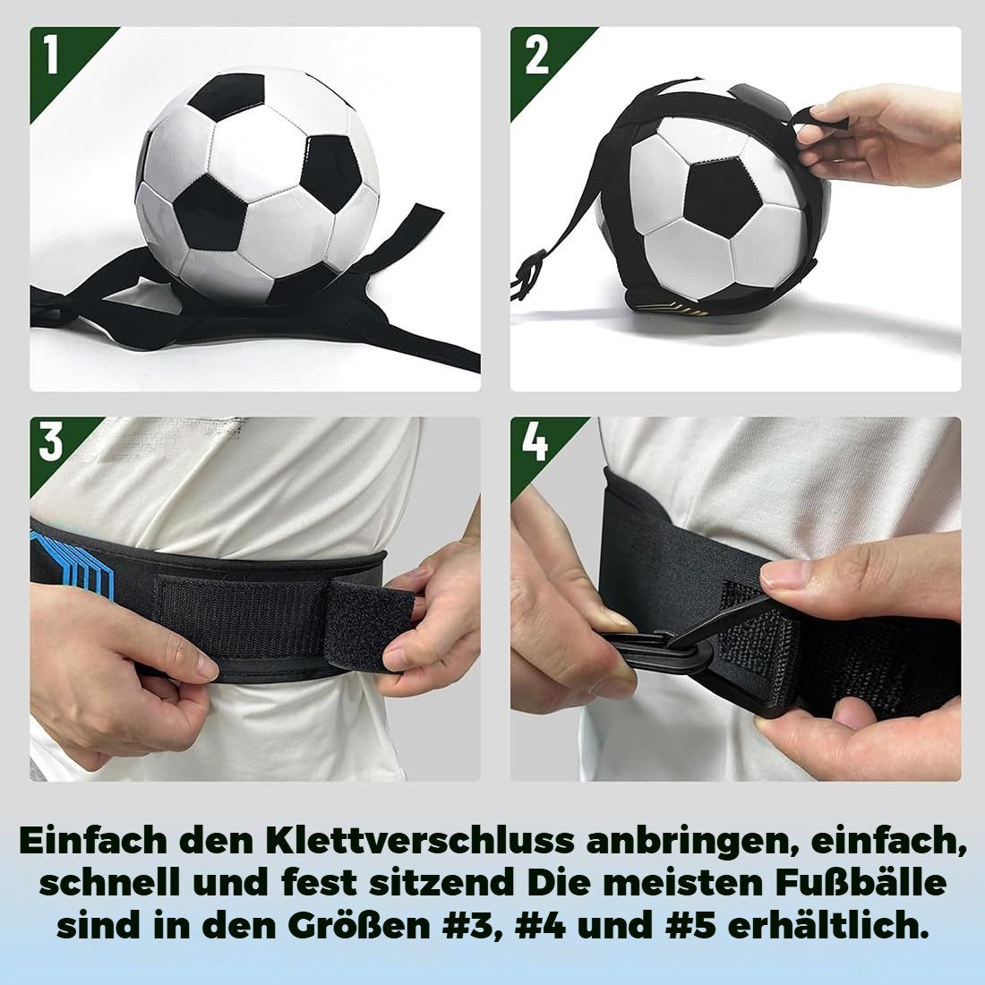 BlingBin Trainingshilfe Fußball Kick Trainer, Einstellbare Fußball Training Taille Gürtel, Fußball Praxis Ausrüstung Geeignet für Fußbälle der Größen 3, 4 und 5