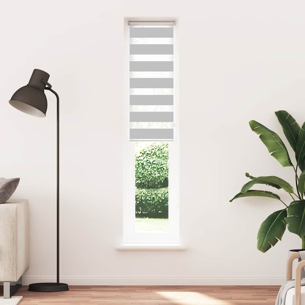 Rollo Doppelrollo Hellgrau 45x230 cm Stoffbreite 40,9 cm Polyester, vidaXL