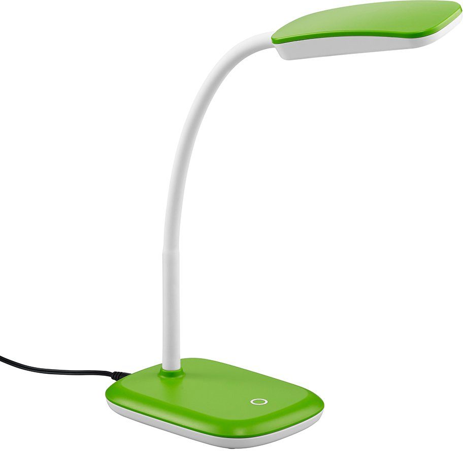 Leuchten LED warmweiß, Dimmer, Touch Schreibtischlampe, verstellbarer grün, Warmweiß, LED integriert, Tischleuchte Flexarm TRIO fest Boa,