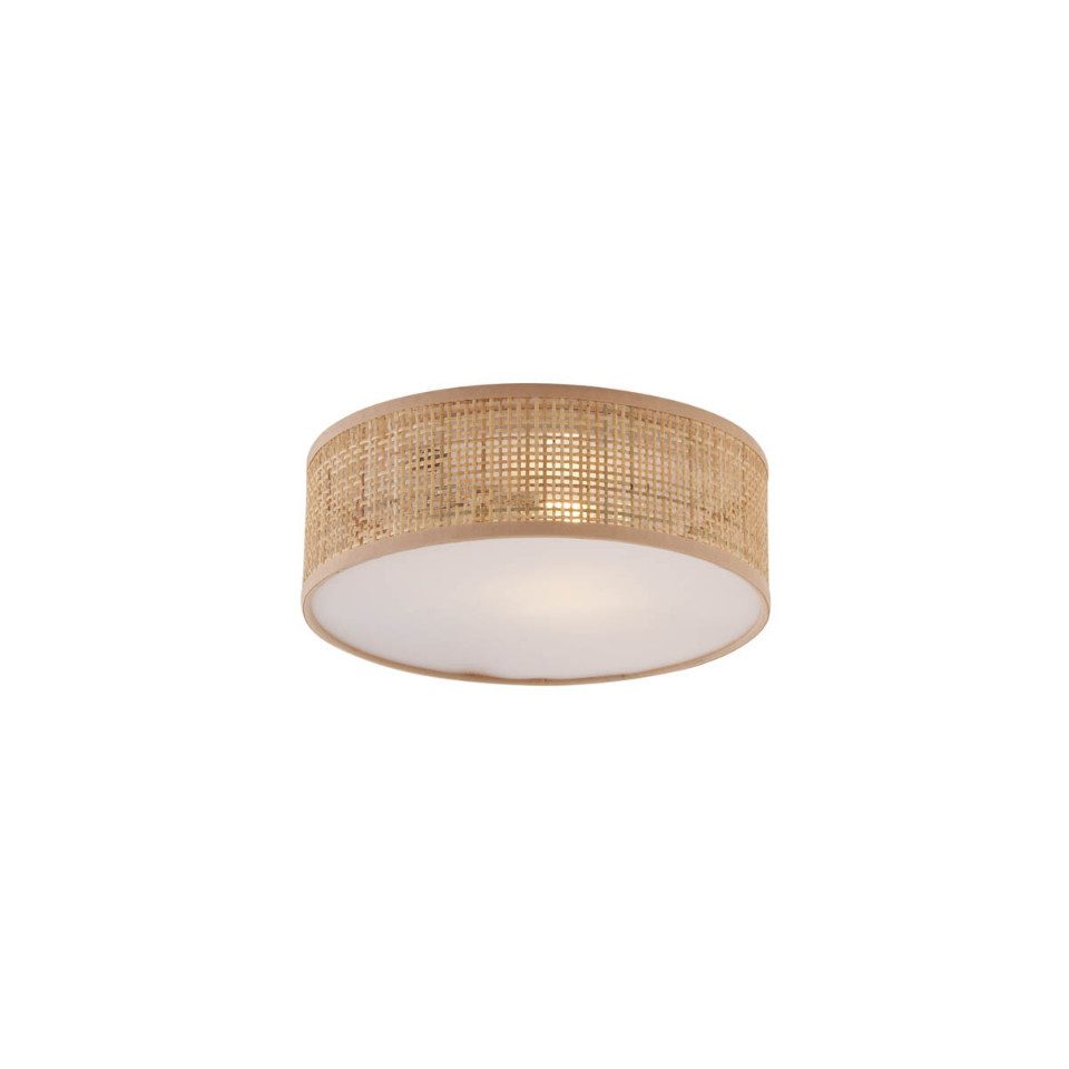 Qazqa Deckenleuchte Trammy, ohne Leuchtmittel, Extra-Warmweiß, QAZQA Deckenleuchte, e27, Naturel, Rattan, Japandi