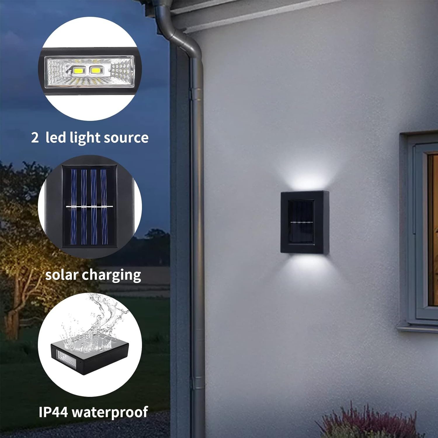 ZEUOPQ Wandleuchte Solar Garten Wandleuchten, 4 günstig online kaufen