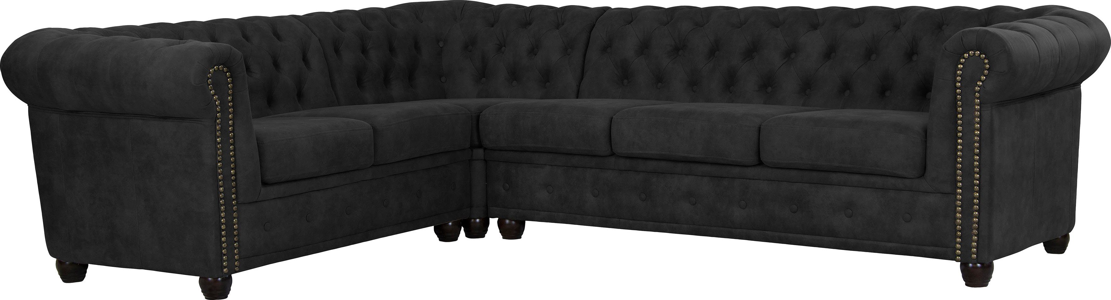 Home affaire Chesterfield-Sofa Rysum L-Form, Chesterfield-Optik, langer Sch günstig online kaufen