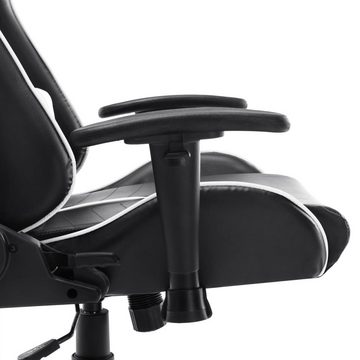 furnicato Gaming-Stuhl Schwarz und Weiß Kunstleder (1 St)